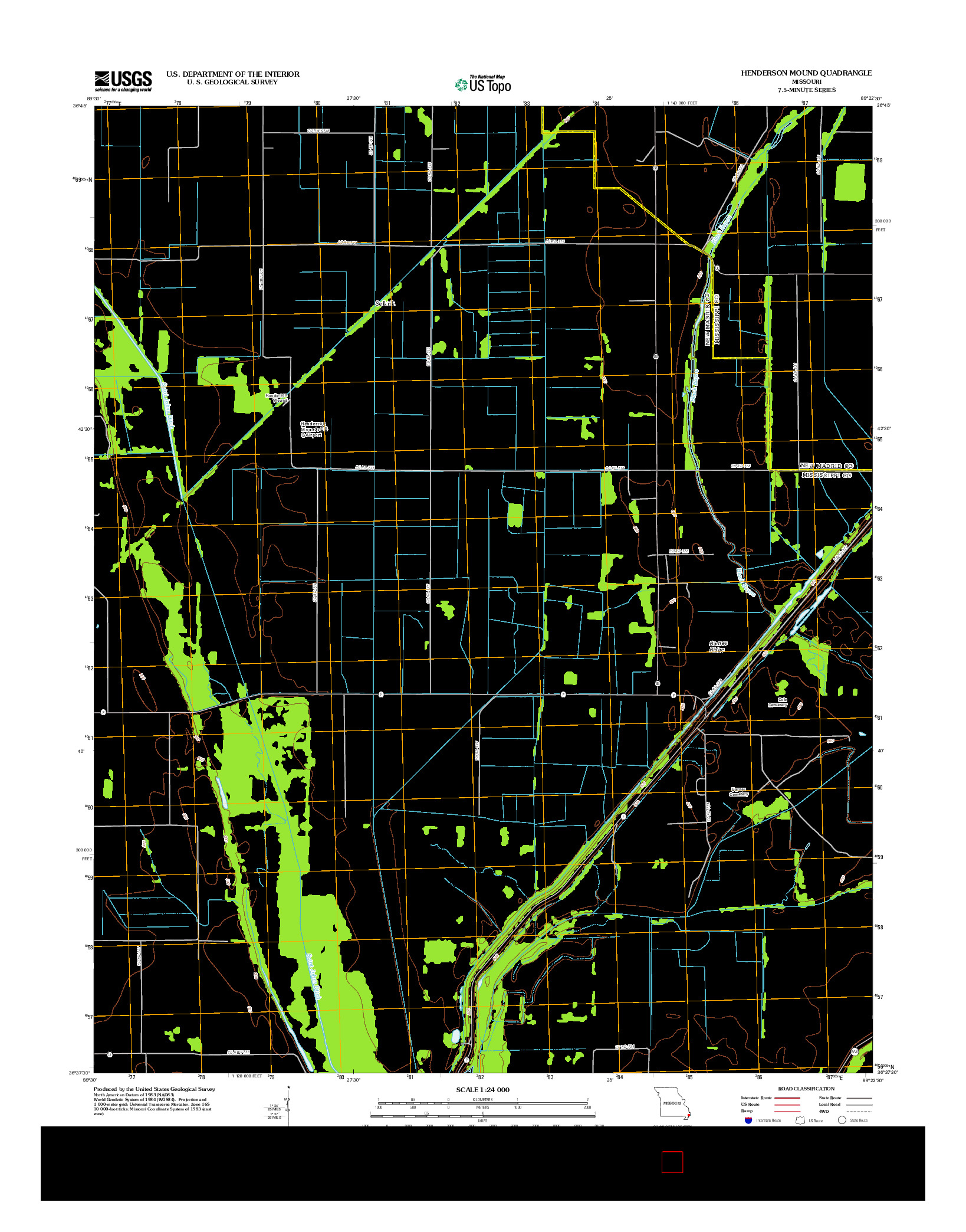 USGS US TOPO 7.5-MINUTE MAP FOR HENDERSON MOUND, MO 2012