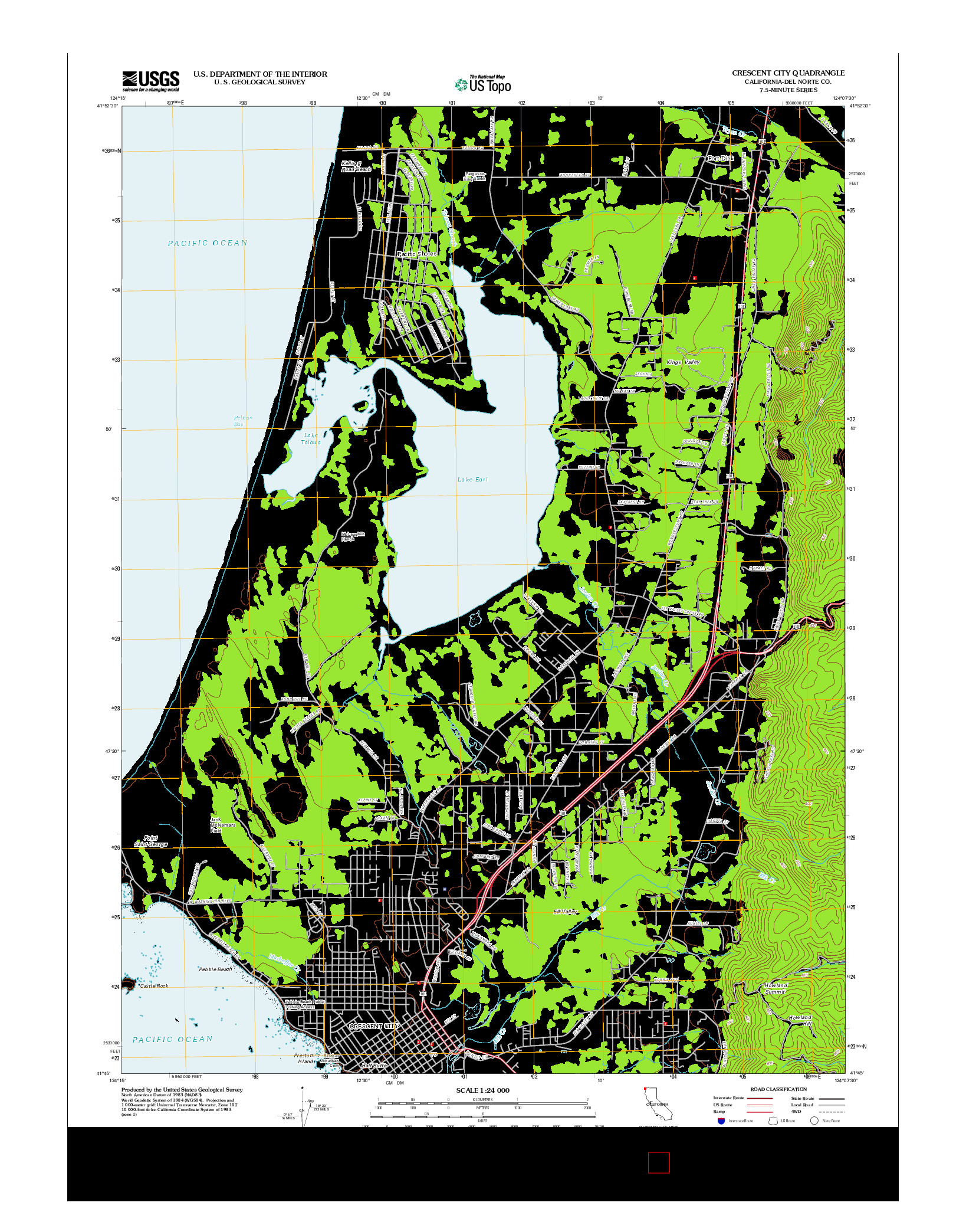 USGS US TOPO 7.5-MINUTE MAP FOR CRESCENT CITY, CA 2012