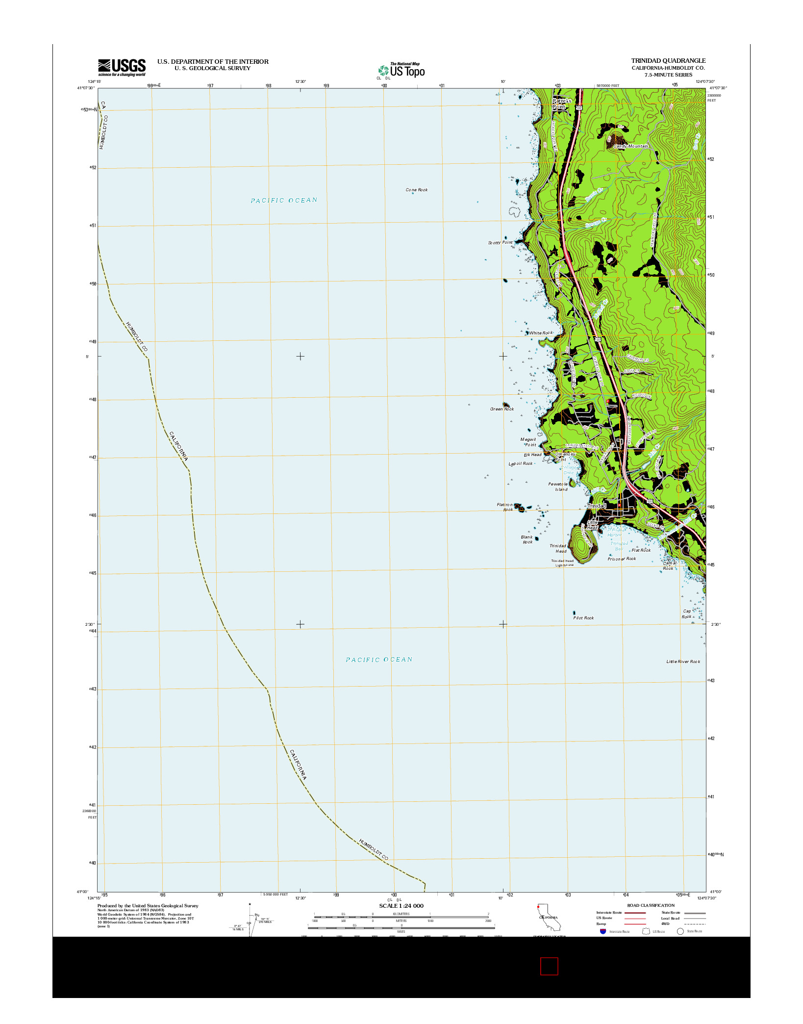 USGS US TOPO 7.5-MINUTE MAP FOR TRINIDAD, CA 2012