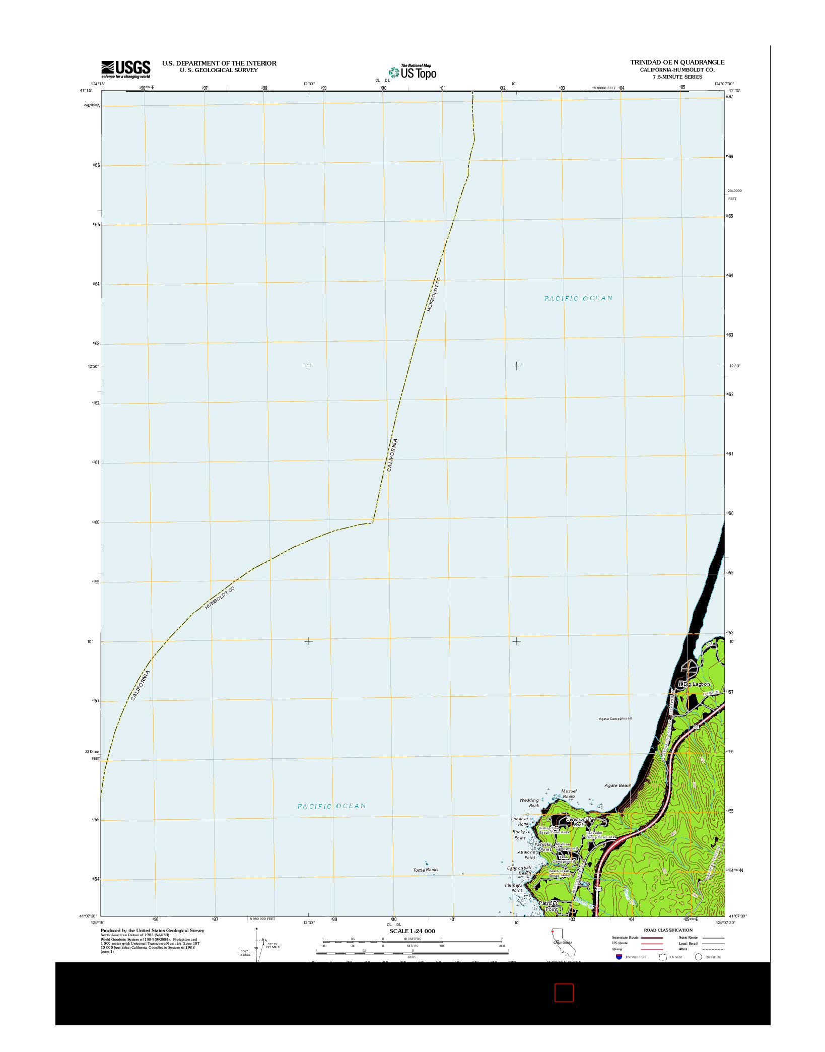 USGS US TOPO 7.5-MINUTE MAP FOR TRINIDAD OE N, CA 2012