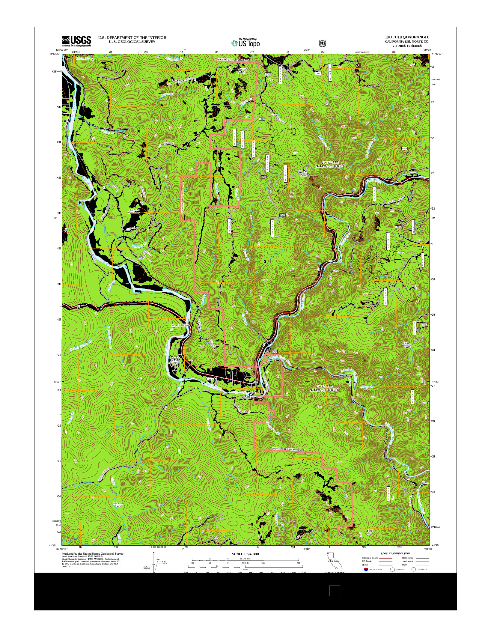 USGS US TOPO 7.5-MINUTE MAP FOR HIOUCHI, CA 2012