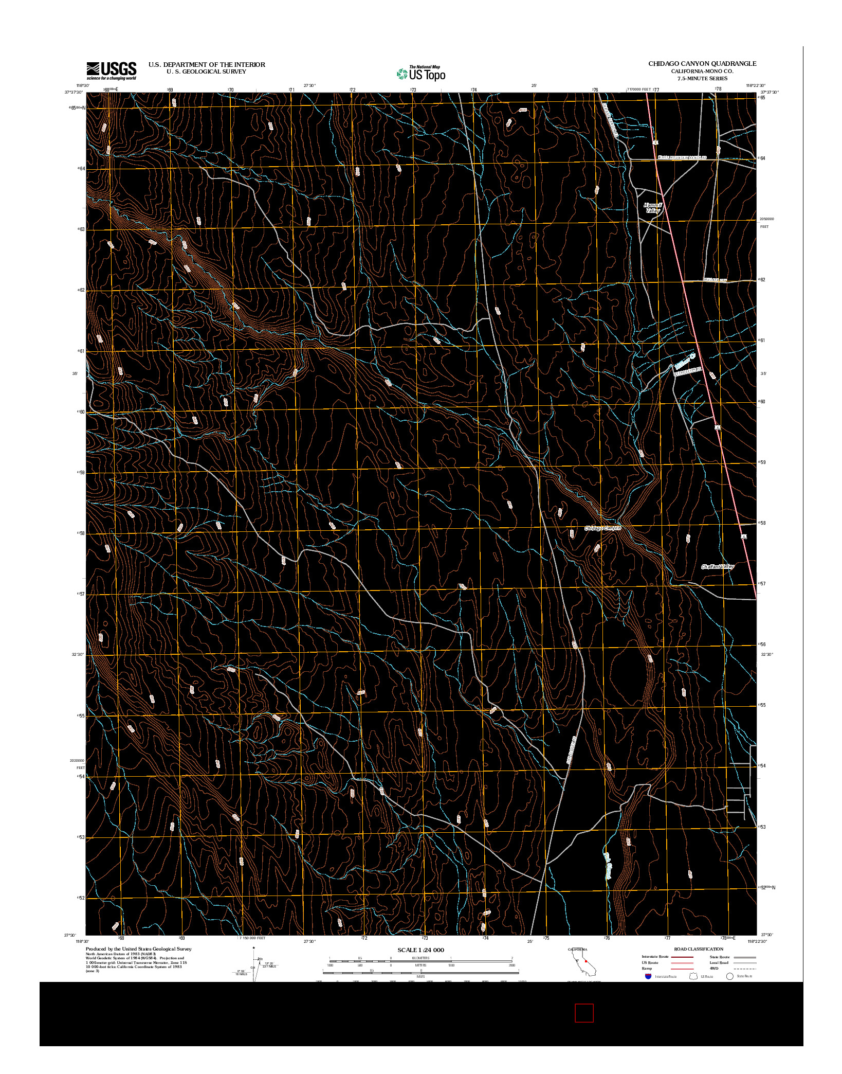 USGS US TOPO 7.5-MINUTE MAP FOR CHIDAGO CANYON, CA 2012