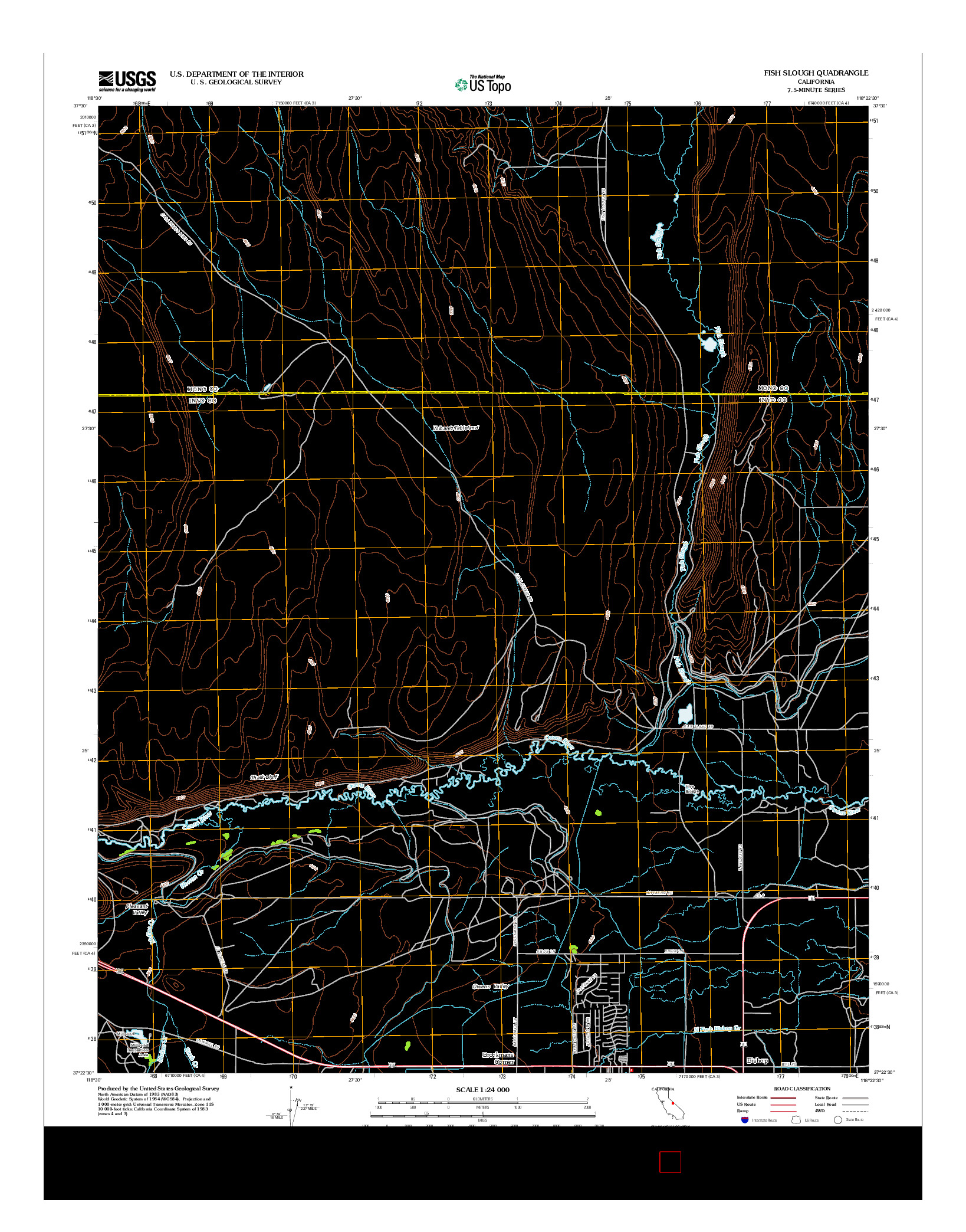 USGS US TOPO 7.5-MINUTE MAP FOR FISH SLOUGH, CA 2012