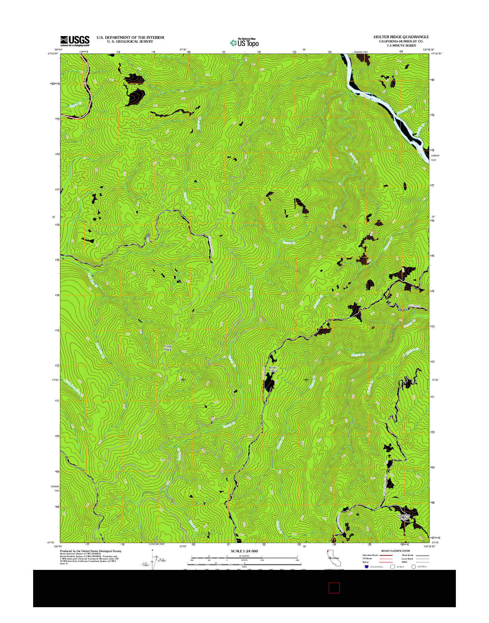 USGS US TOPO 7.5-MINUTE MAP FOR HOLTER RIDGE, CA 2012