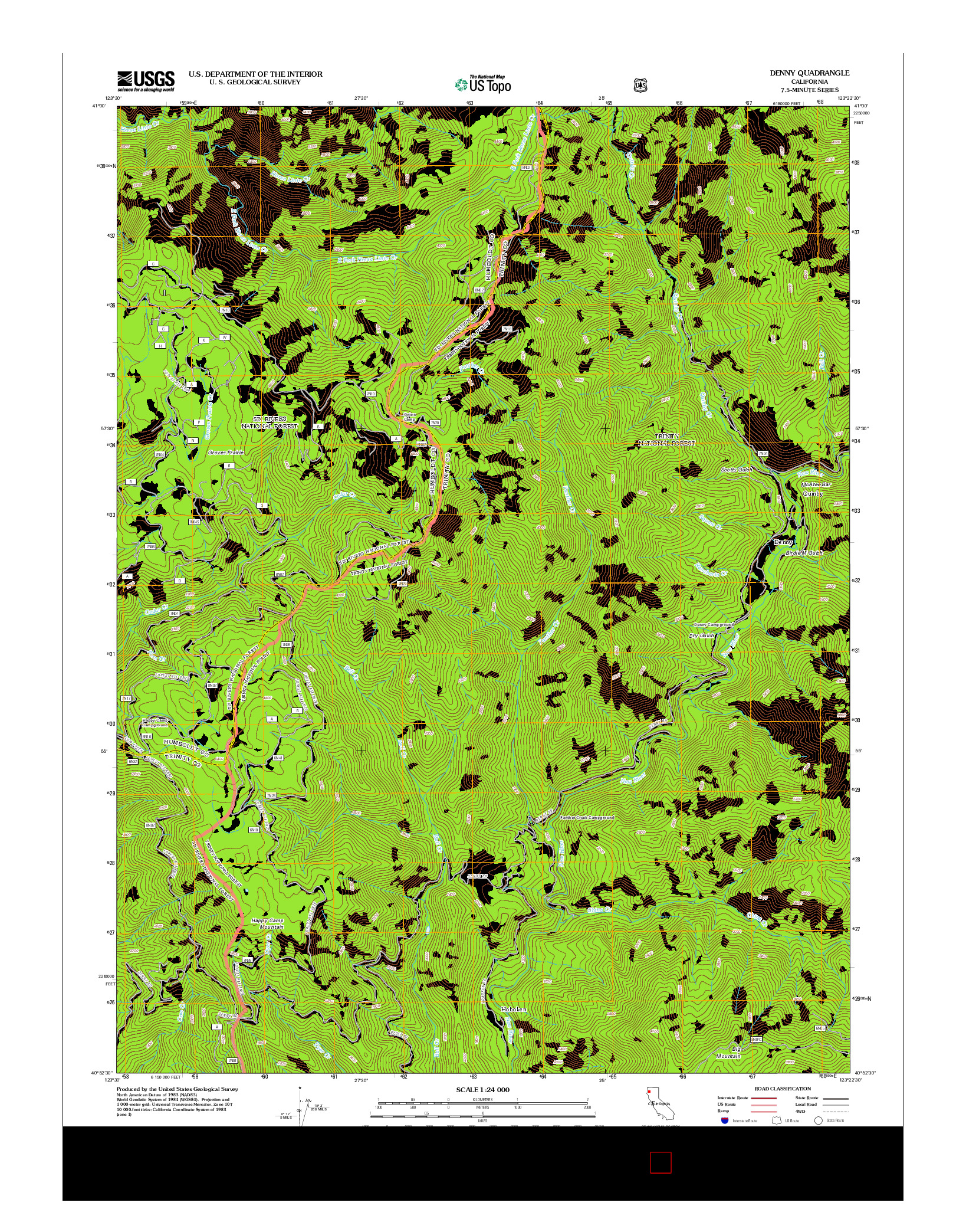 USGS US TOPO 7.5-MINUTE MAP FOR DENNY, CA 2012