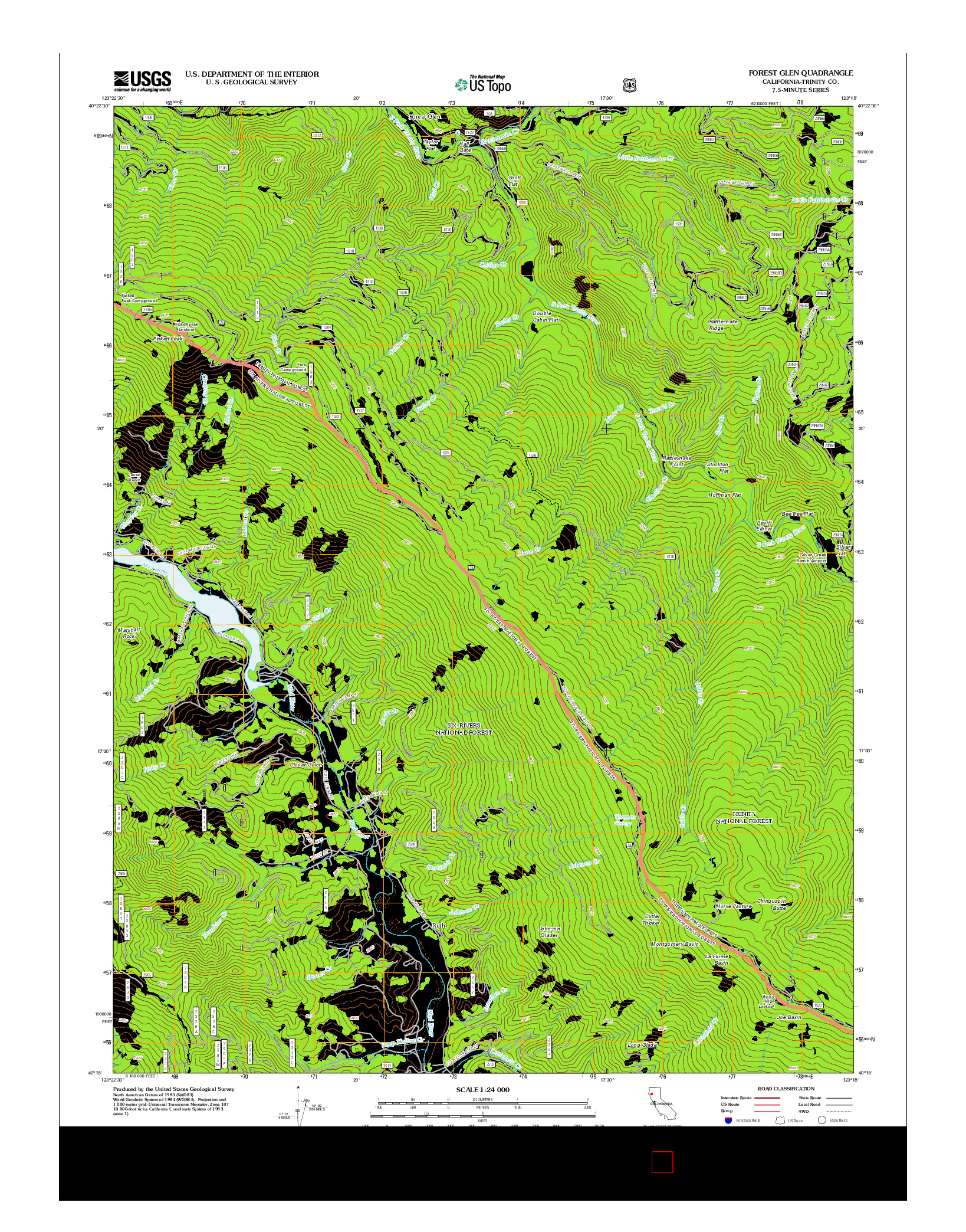 USGS US TOPO 7.5-MINUTE MAP FOR FOREST GLEN, CA 2012