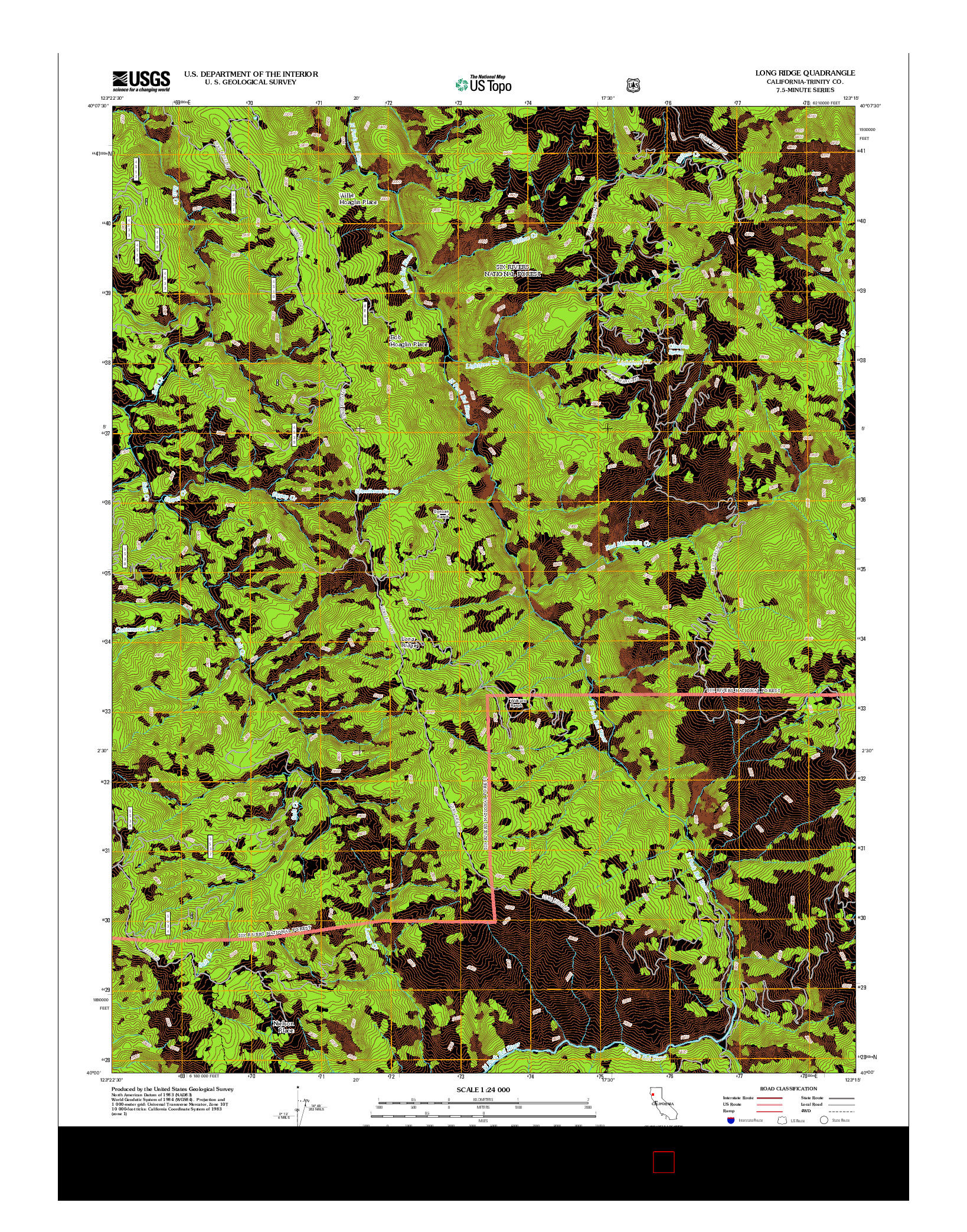 USGS US TOPO 7.5-MINUTE MAP FOR LONG RIDGE, CA 2012