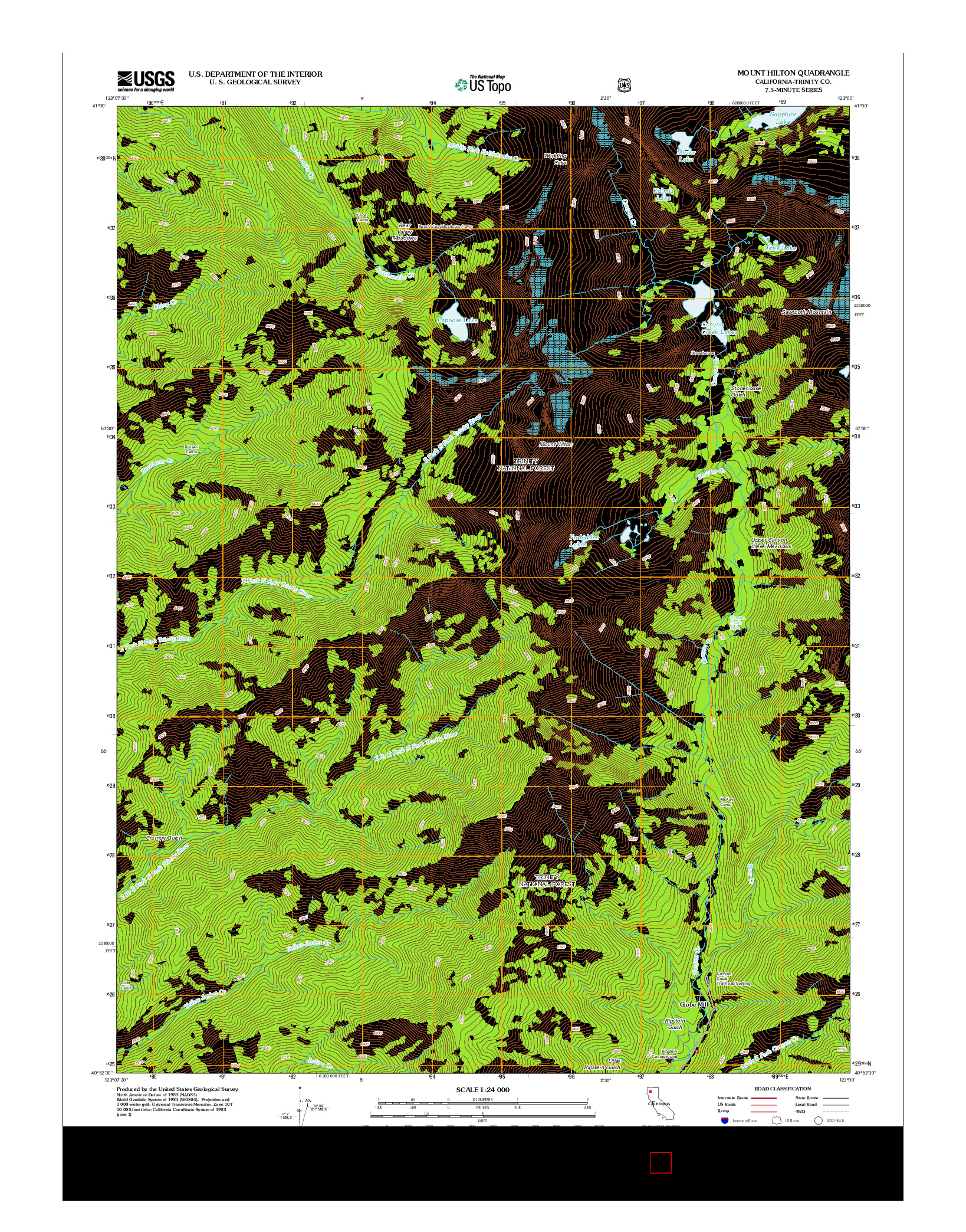 USGS US TOPO 7.5-MINUTE MAP FOR MOUNT HILTON, CA 2012