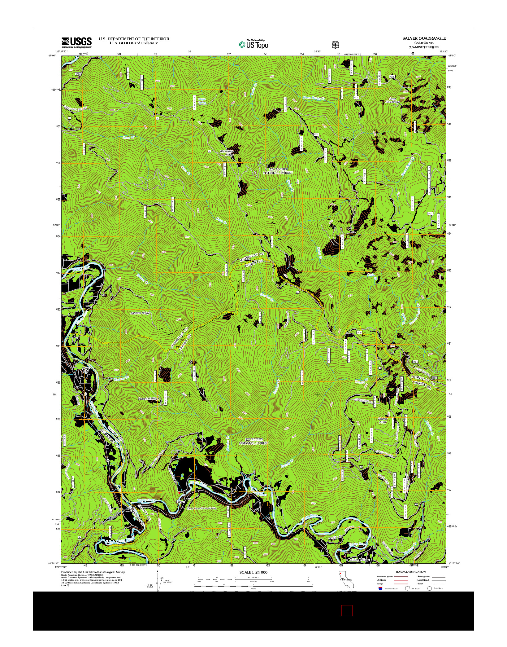 USGS US TOPO 7.5-MINUTE MAP FOR SALYER, CA 2012