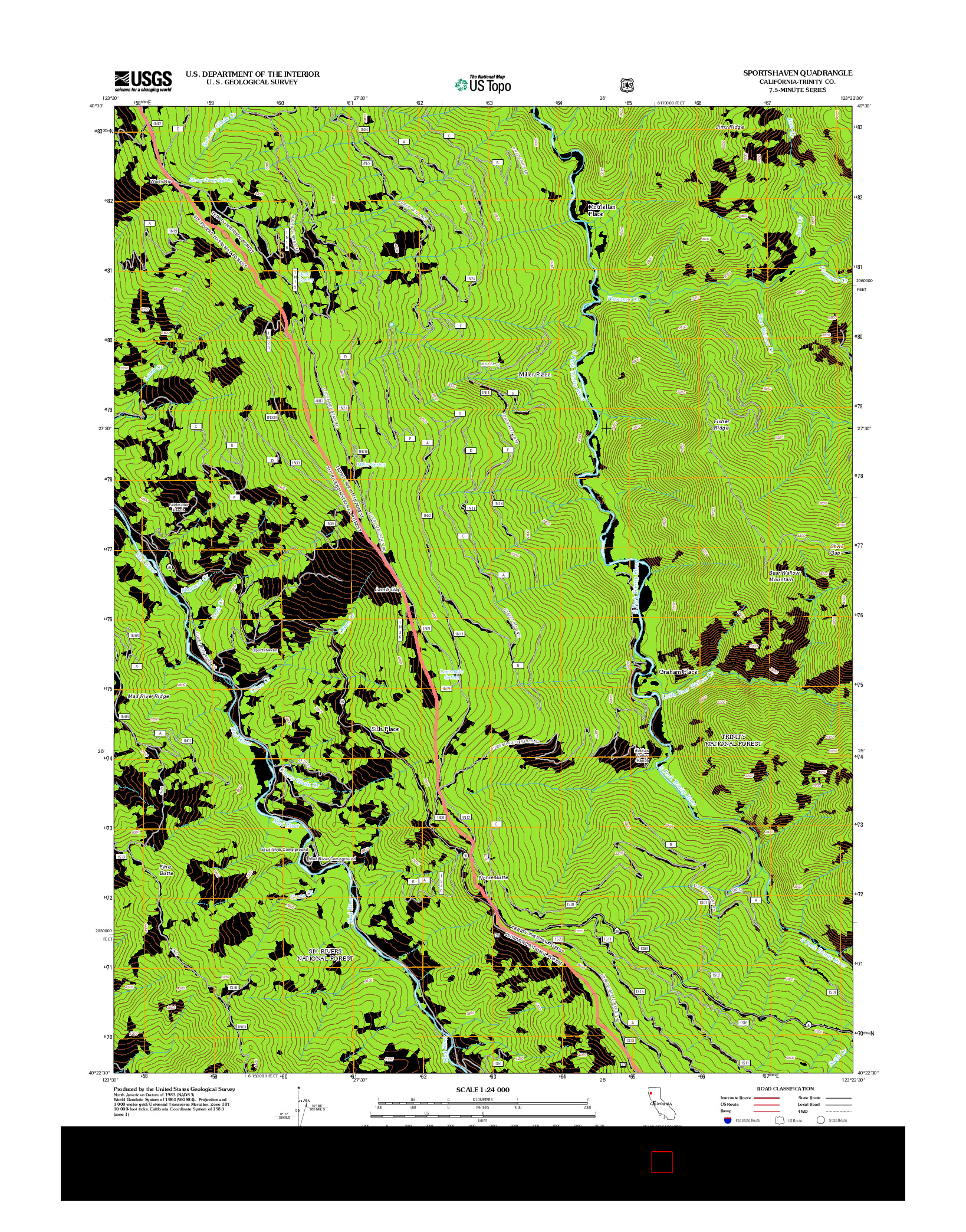 USGS US TOPO 7.5-MINUTE MAP FOR SPORTSHAVEN, CA 2012