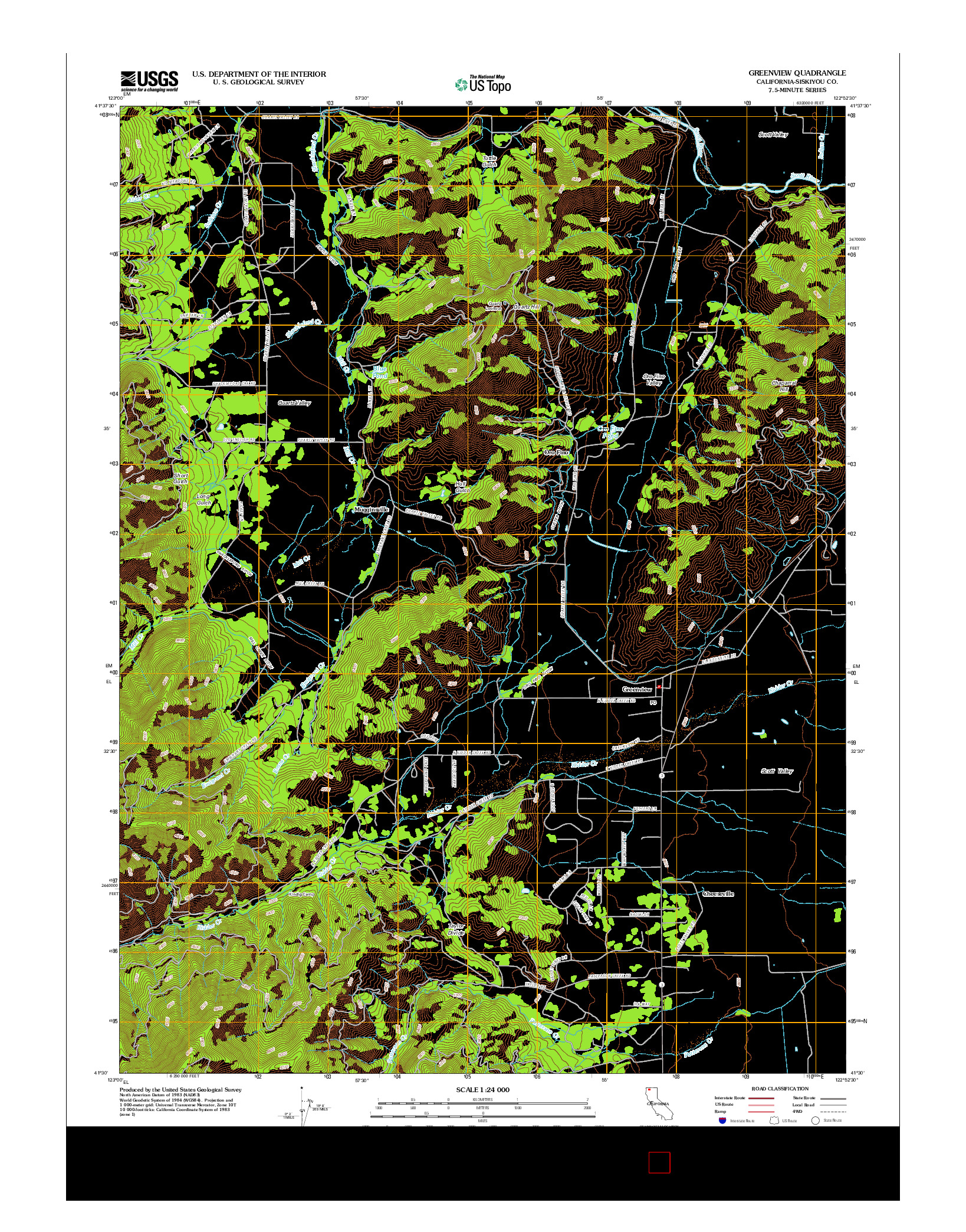 USGS US TOPO 7.5-MINUTE MAP FOR GREENVIEW, CA 2012