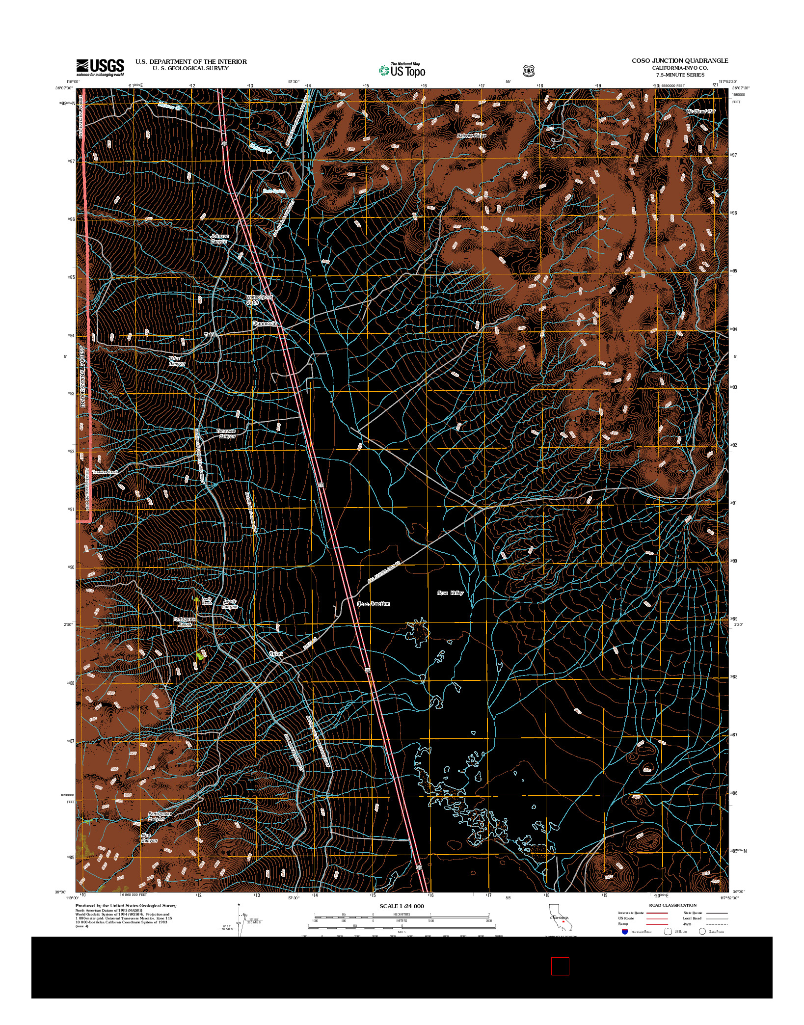 USGS US TOPO 7.5-MINUTE MAP FOR COSO JUNCTION, CA 2012