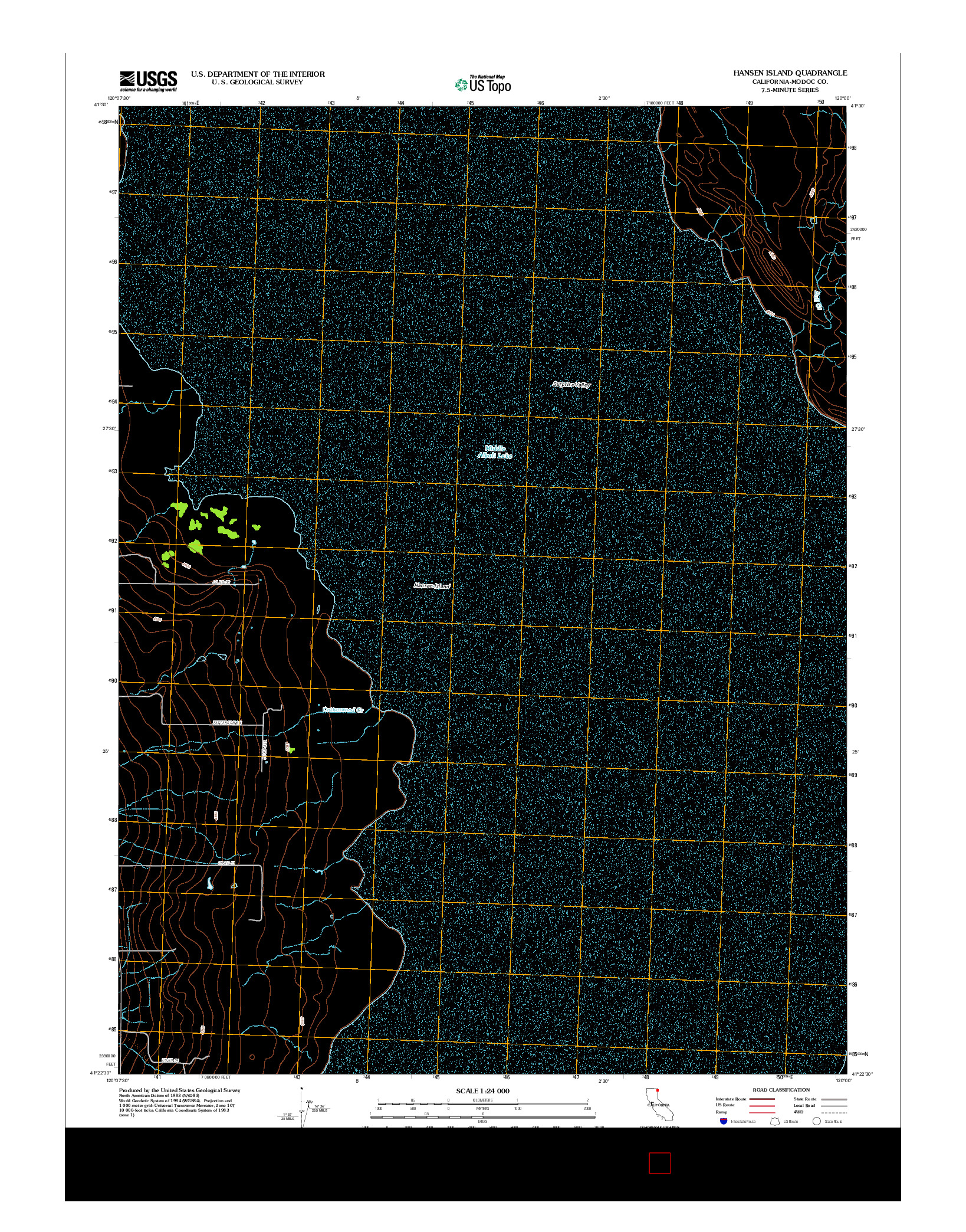 USGS US TOPO 7.5-MINUTE MAP FOR HANSEN ISLAND, CA 2012