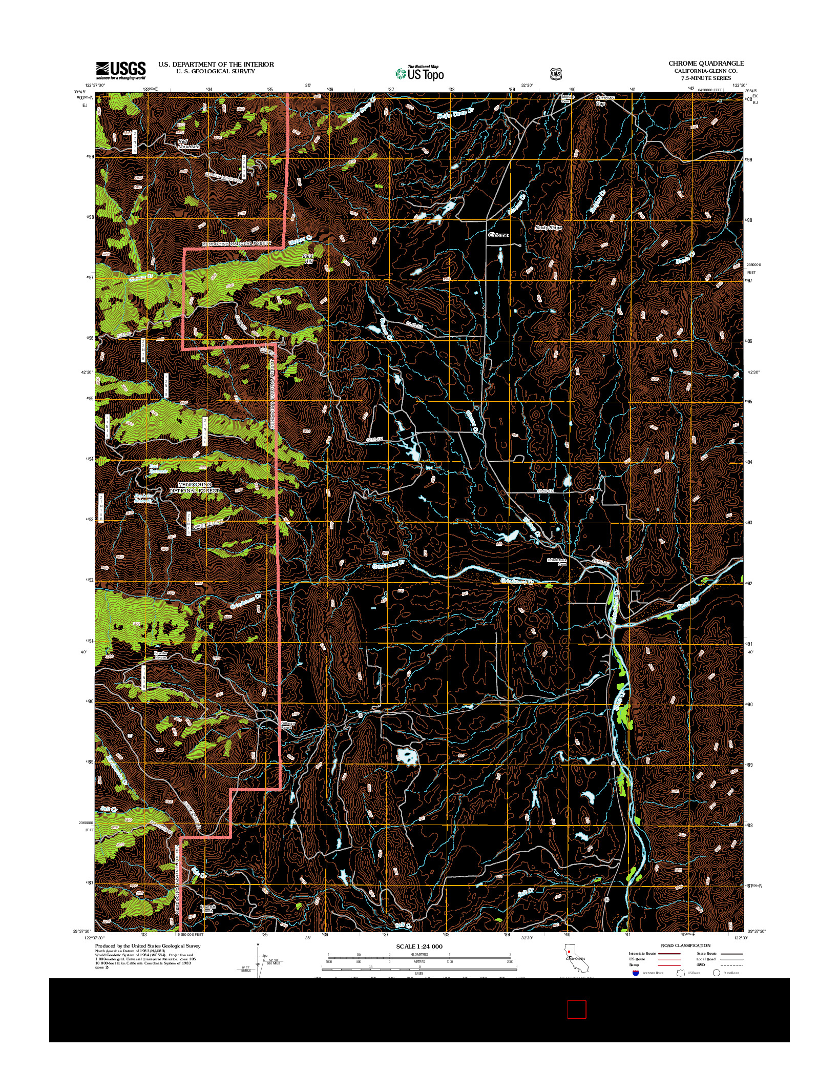 USGS US TOPO 7.5-MINUTE MAP FOR CHROME, CA 2012