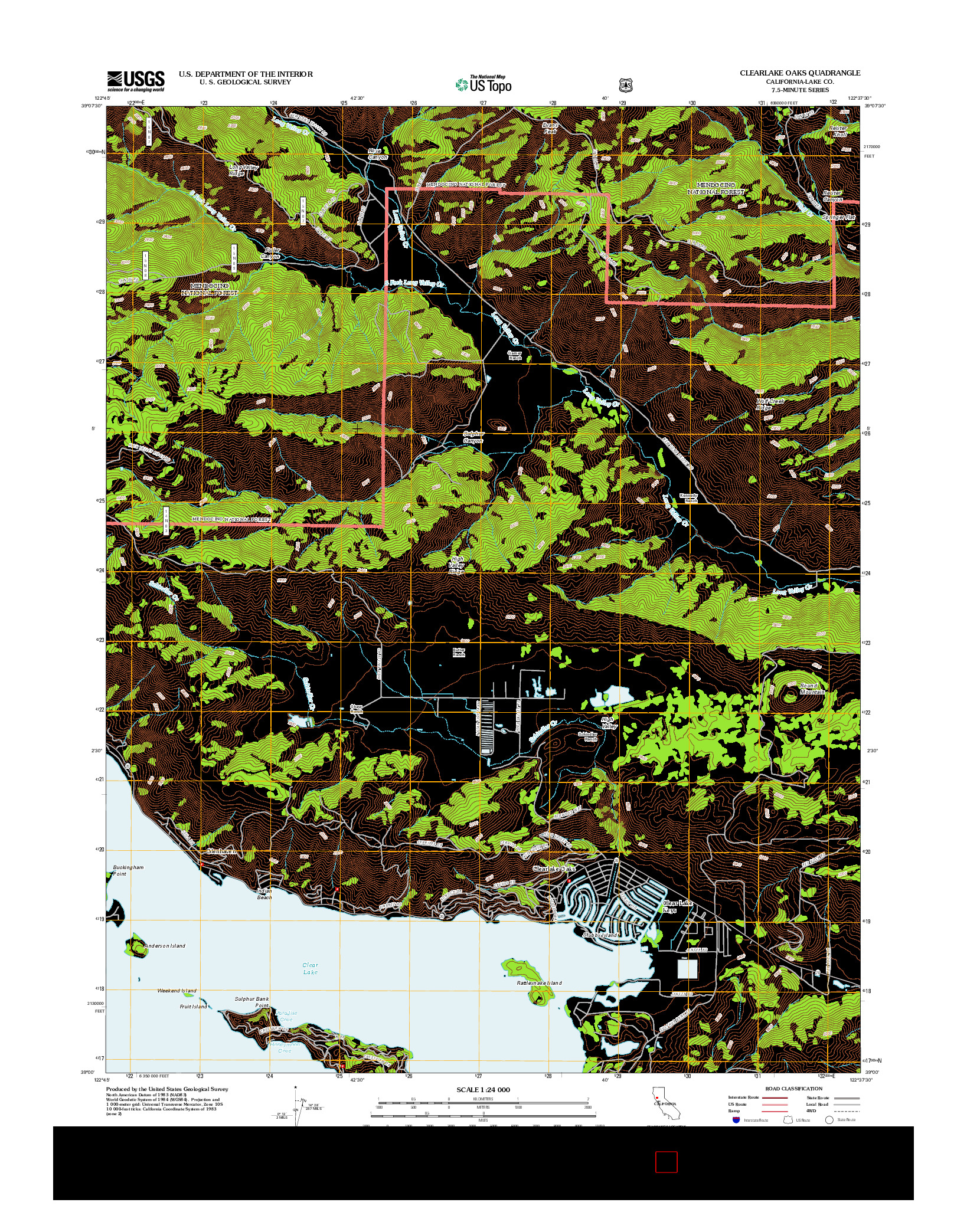 USGS US TOPO 7.5-MINUTE MAP FOR CLEARLAKE OAKS, CA 2012