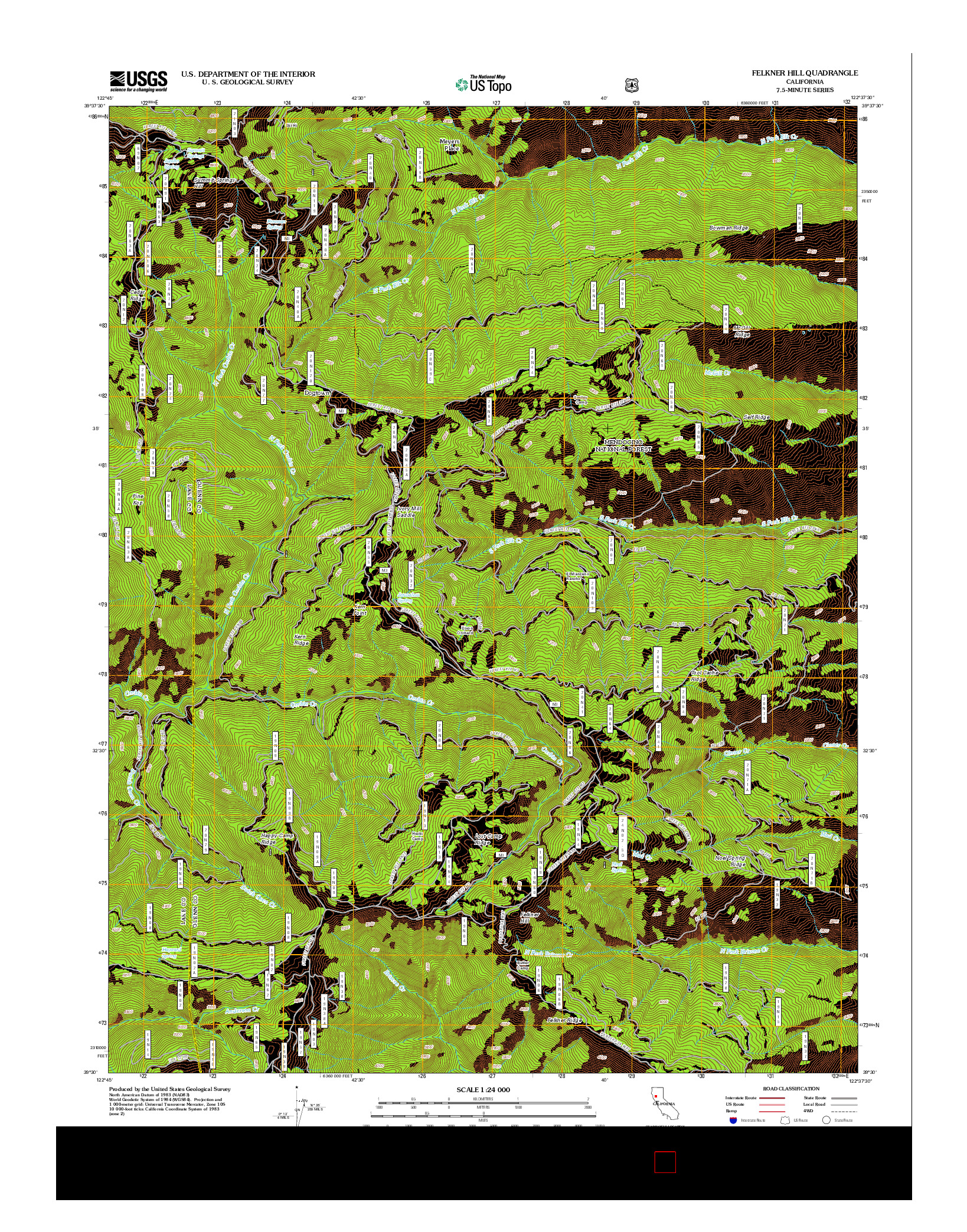 USGS US TOPO 7.5-MINUTE MAP FOR FELKNER HILL, CA 2012