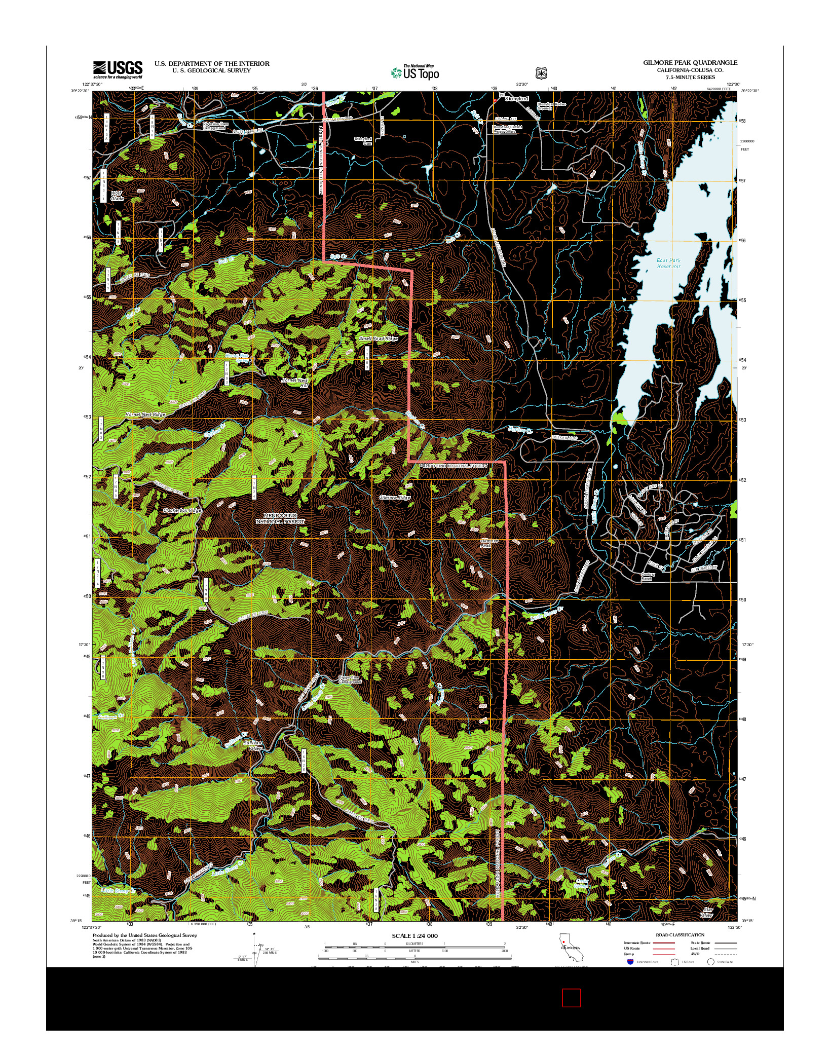 USGS US TOPO 7.5-MINUTE MAP FOR GILMORE PEAK, CA 2012