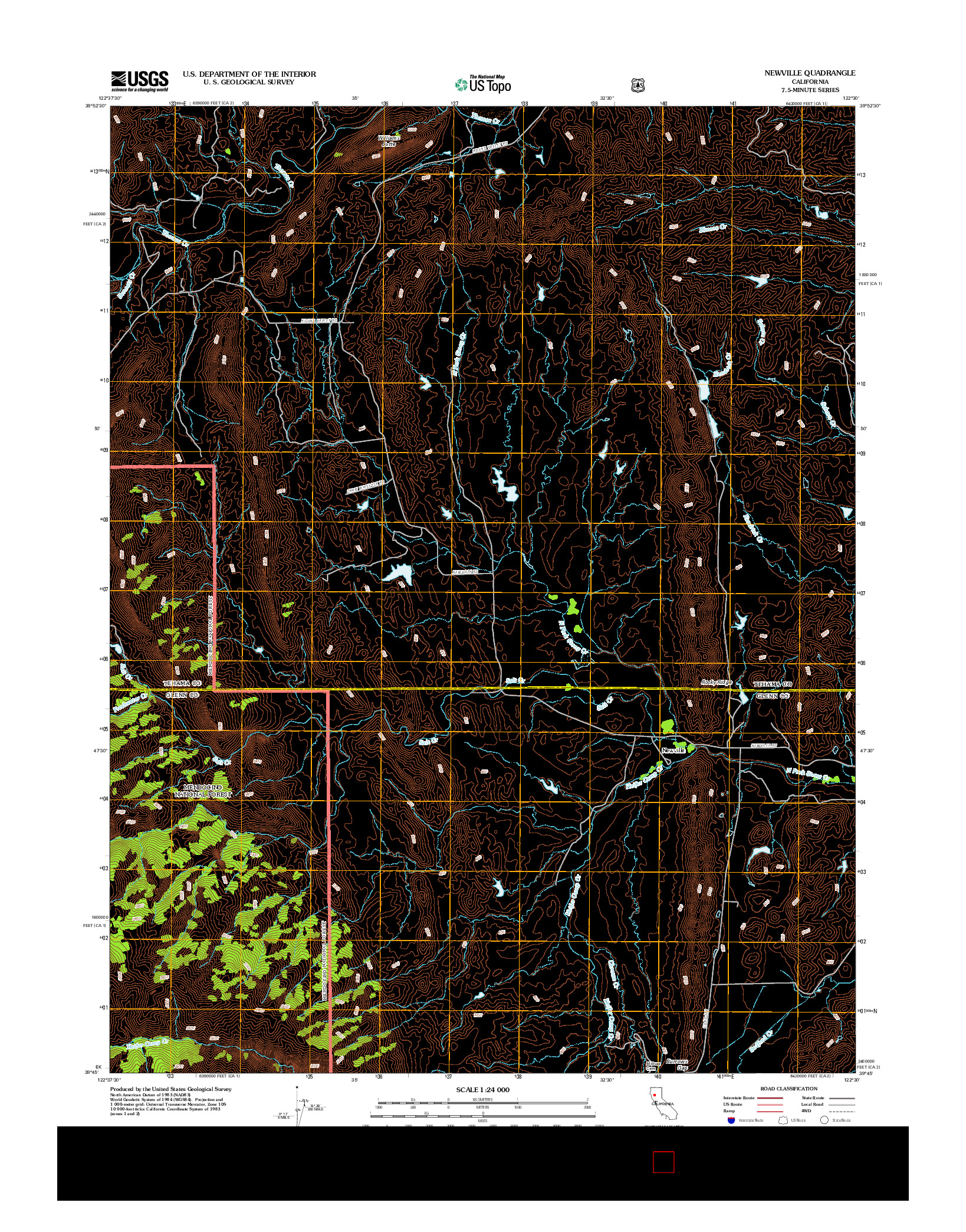 USGS US TOPO 7.5-MINUTE MAP FOR NEWVILLE, CA 2012