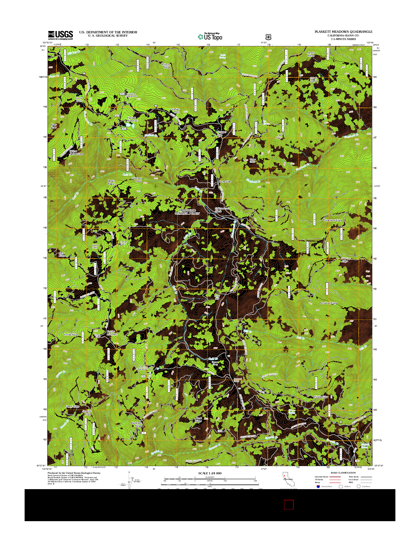 USGS US TOPO 7.5-MINUTE MAP FOR PLASKETT MEADOWS, CA 2012