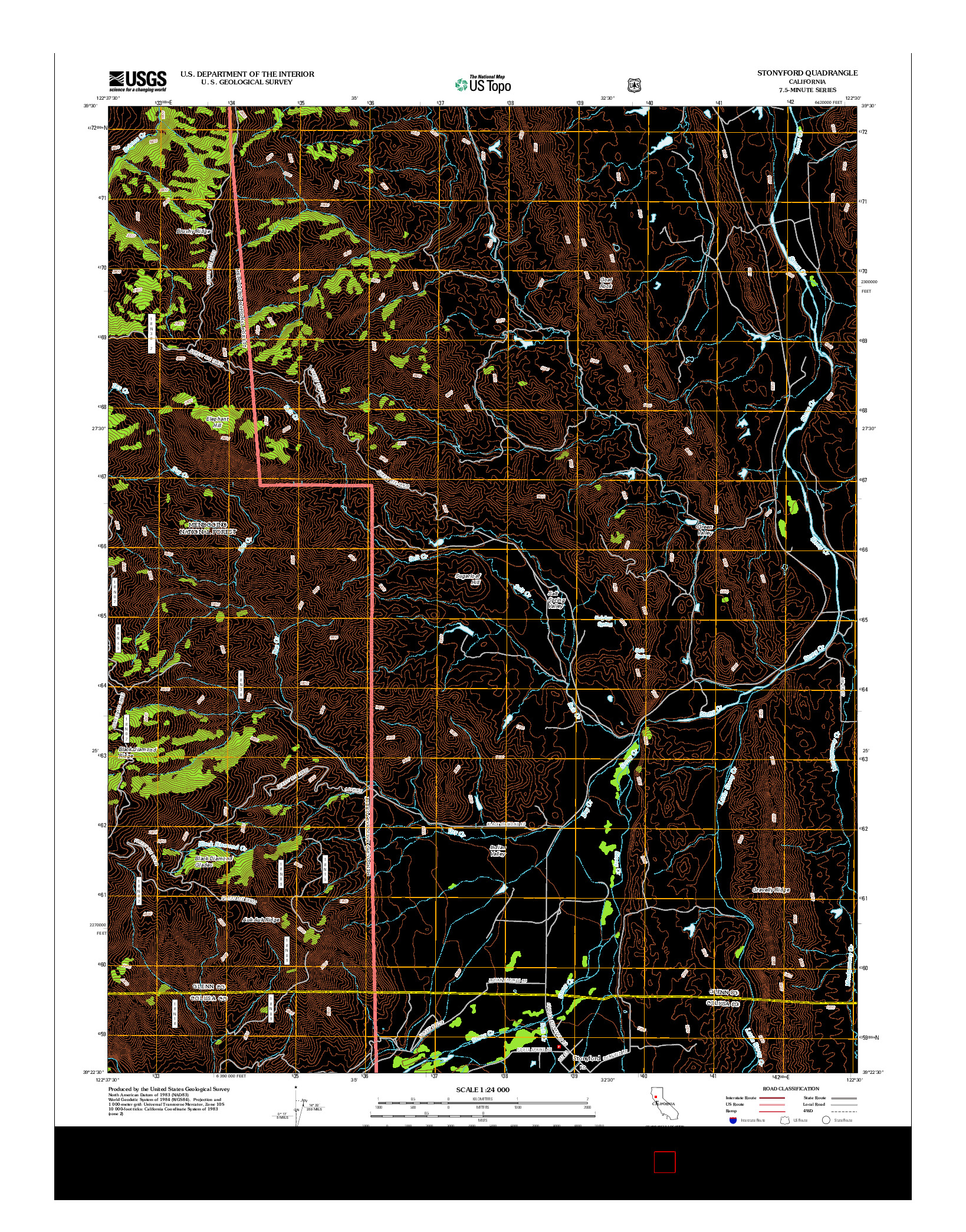 USGS US TOPO 7.5-MINUTE MAP FOR STONYFORD, CA 2012