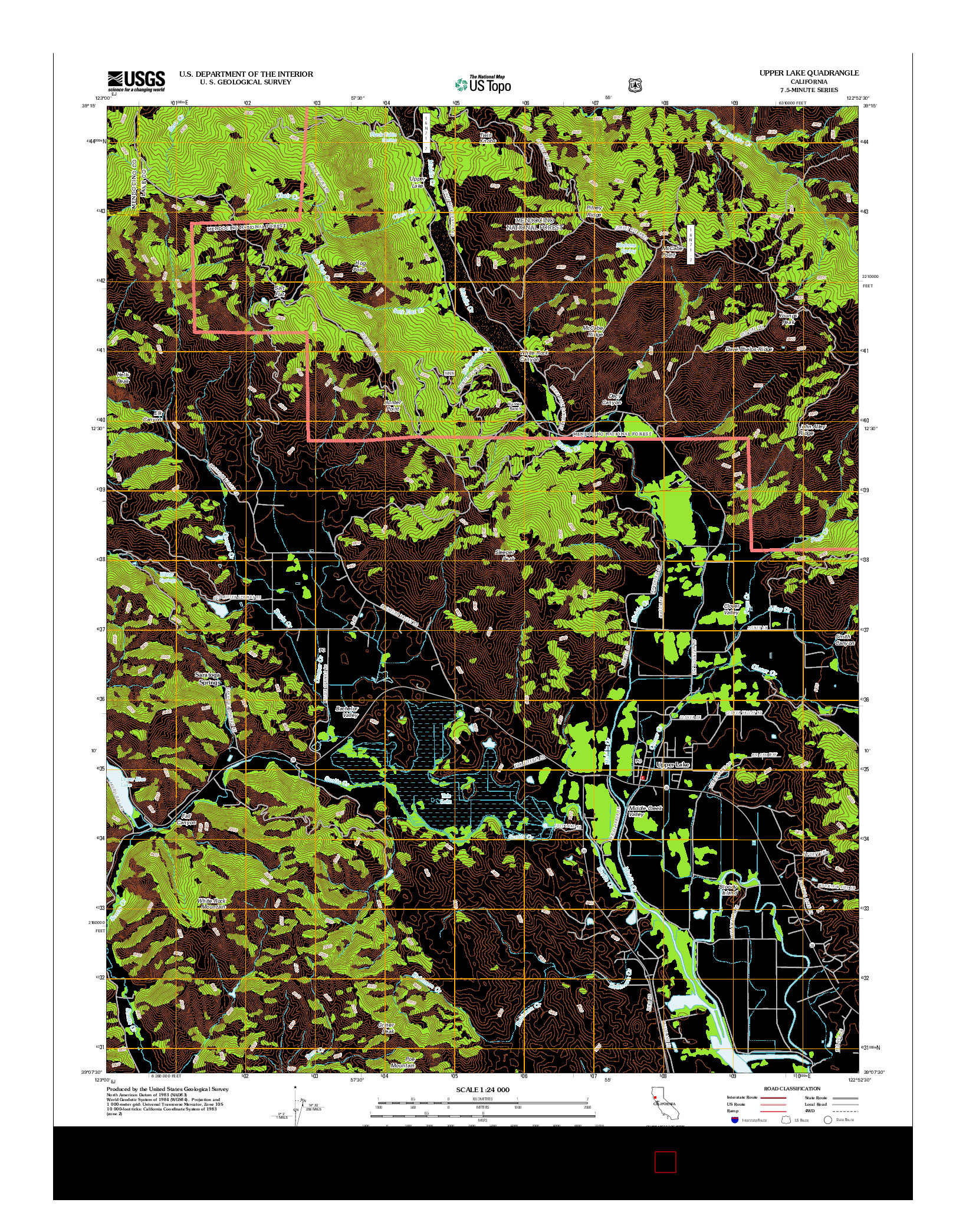USGS US TOPO 7.5-MINUTE MAP FOR UPPER LAKE, CA 2012