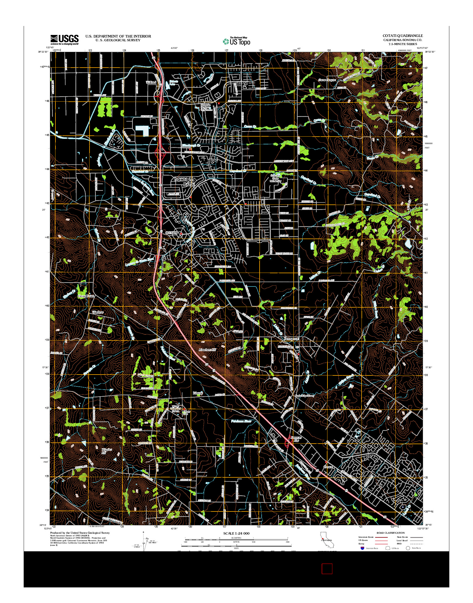 USGS US TOPO 7.5-MINUTE MAP FOR COTATI, CA 2012