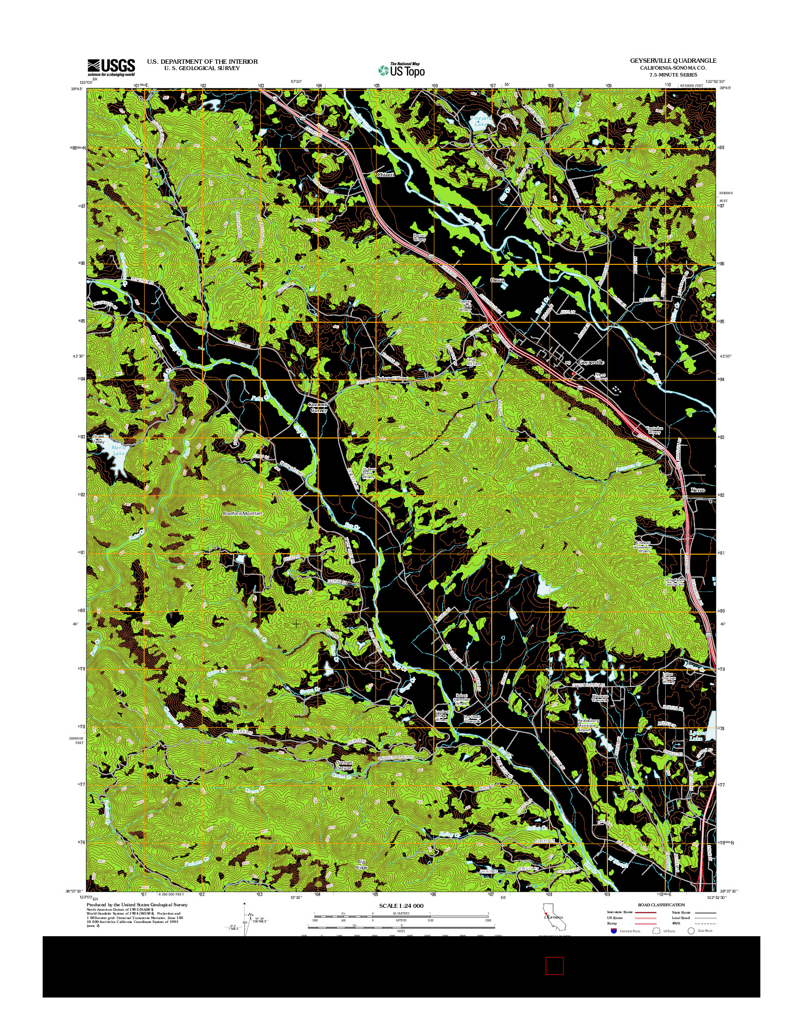 USGS US TOPO 7.5-MINUTE MAP FOR GEYSERVILLE, CA 2012