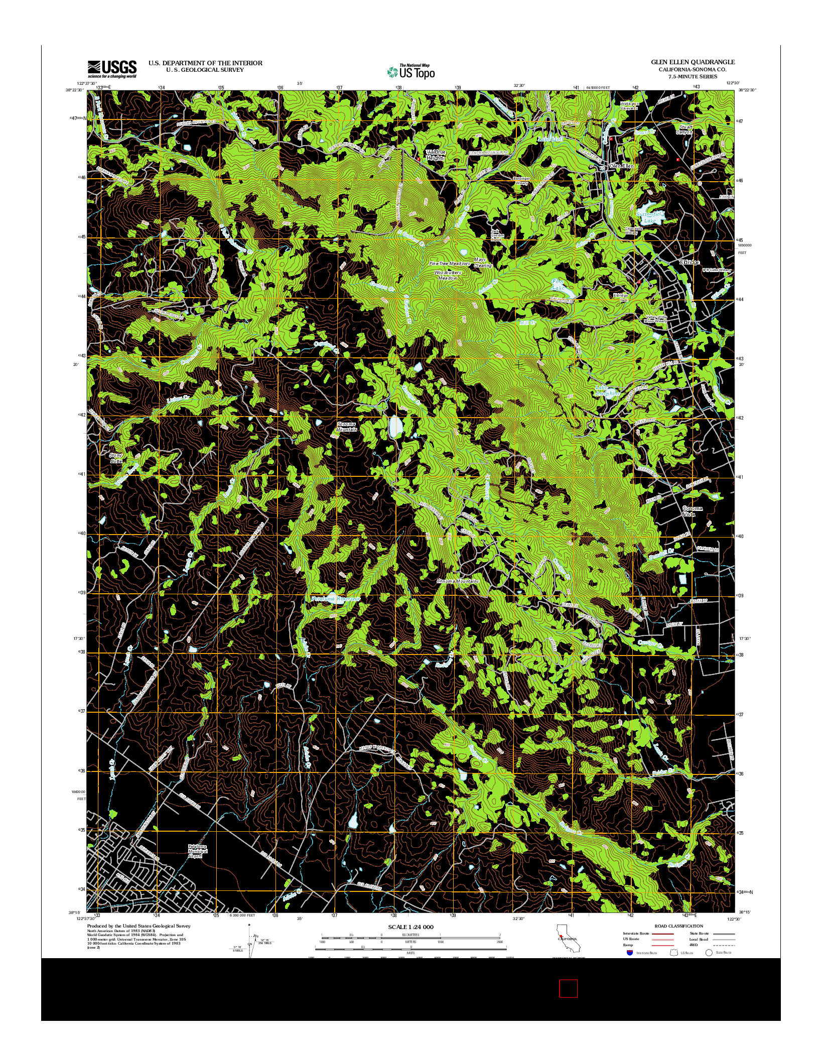 USGS US TOPO 7.5-MINUTE MAP FOR GLEN ELLEN, CA 2012