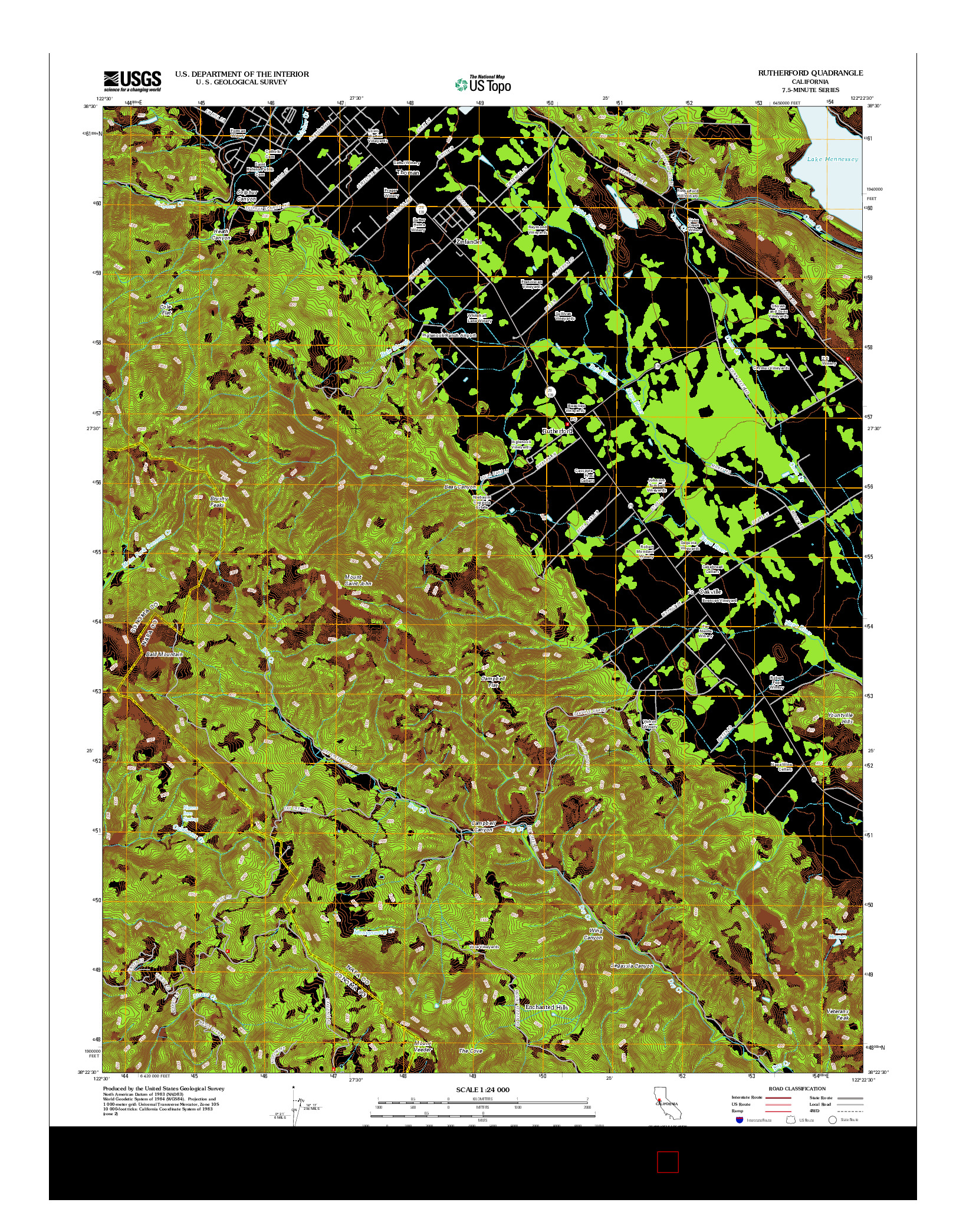 USGS US TOPO 7.5-MINUTE MAP FOR RUTHERFORD, CA 2012