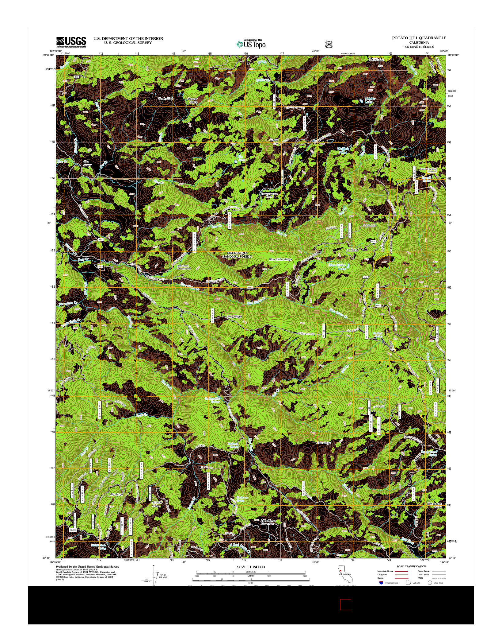 USGS US TOPO 7.5-MINUTE MAP FOR POTATO HILL, CA 2012