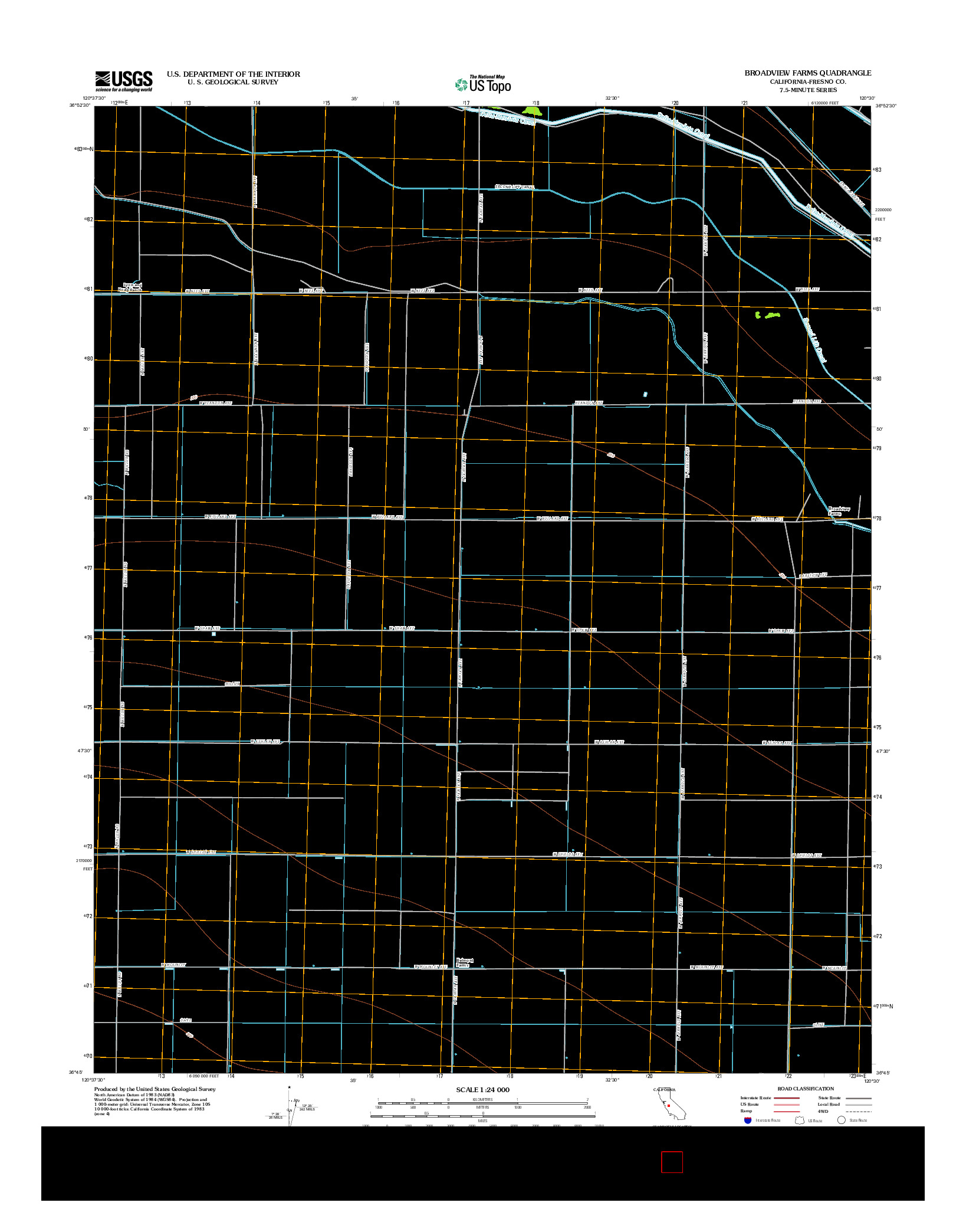 USGS US TOPO 7.5-MINUTE MAP FOR BROADVIEW FARMS, CA 2012