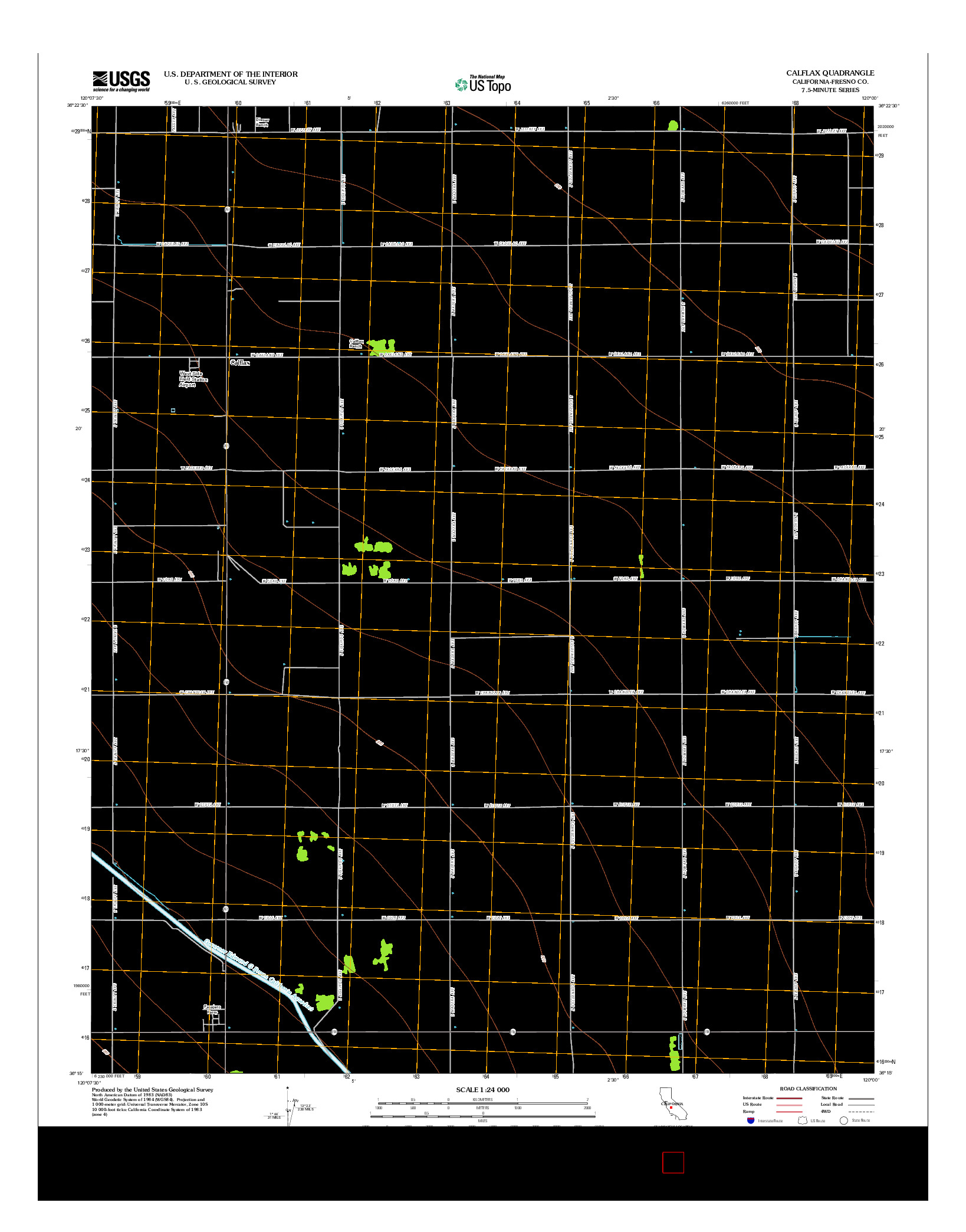 USGS US TOPO 7.5-MINUTE MAP FOR CALFLAX, CA 2012