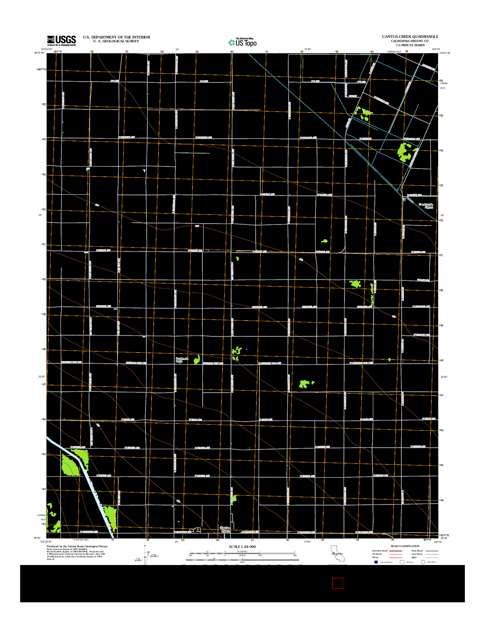 USGS US TOPO 7.5-MINUTE MAP FOR CANTUA CREEK, CA 2012