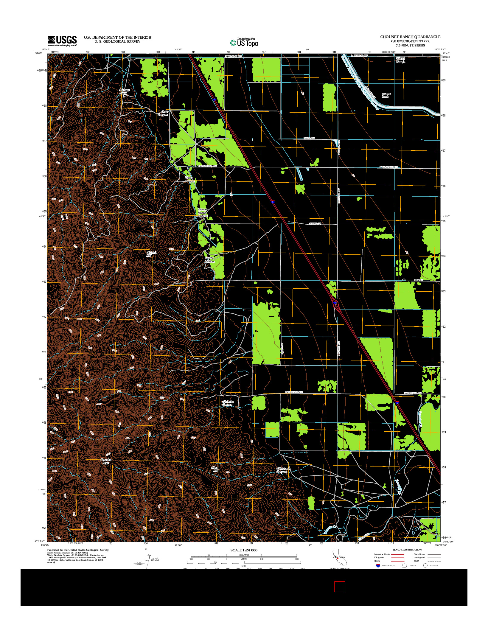 USGS US TOPO 7.5-MINUTE MAP FOR CHOUNET RANCH, CA 2012