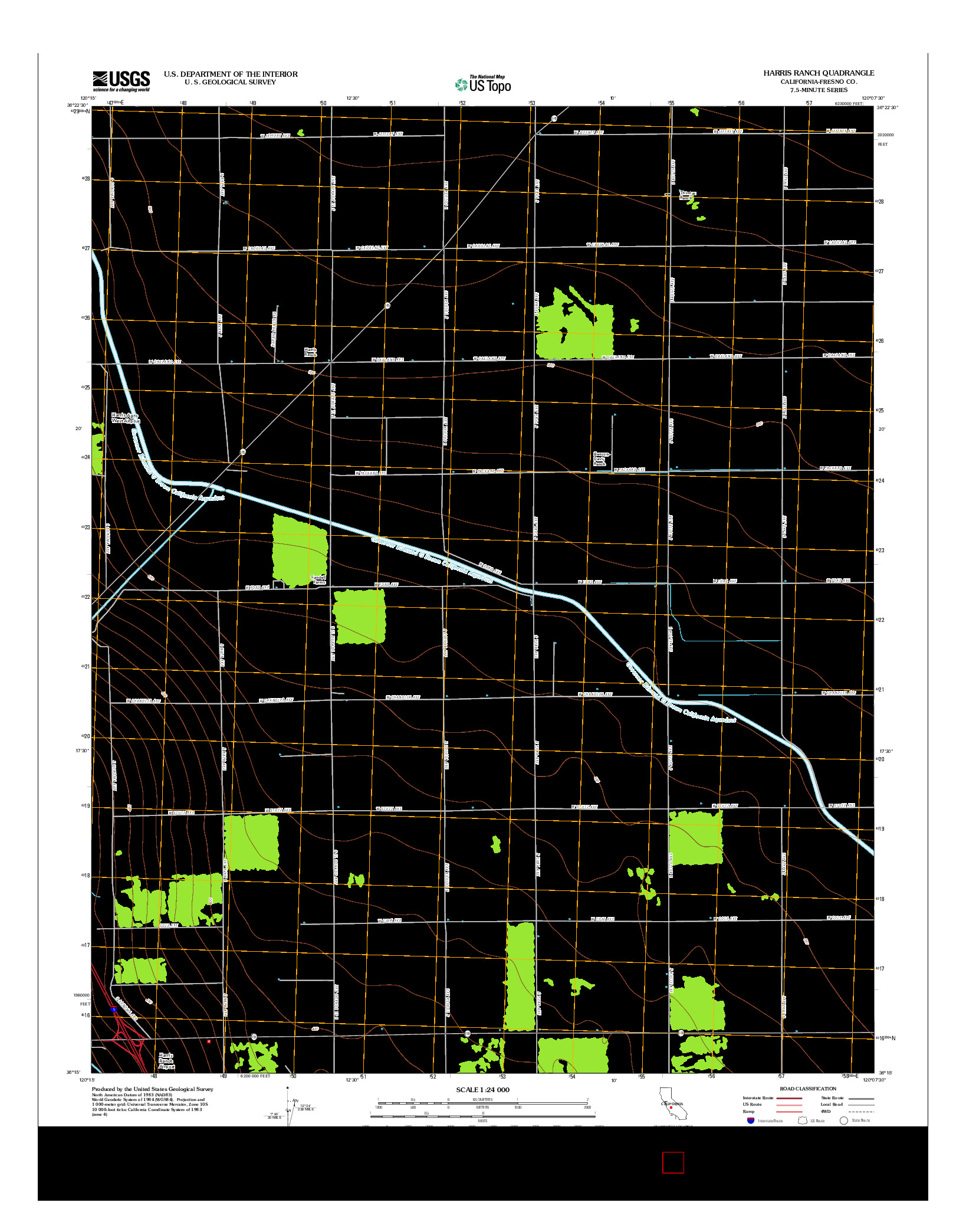 USGS US TOPO 7.5-MINUTE MAP FOR HARRIS RANCH, CA 2012