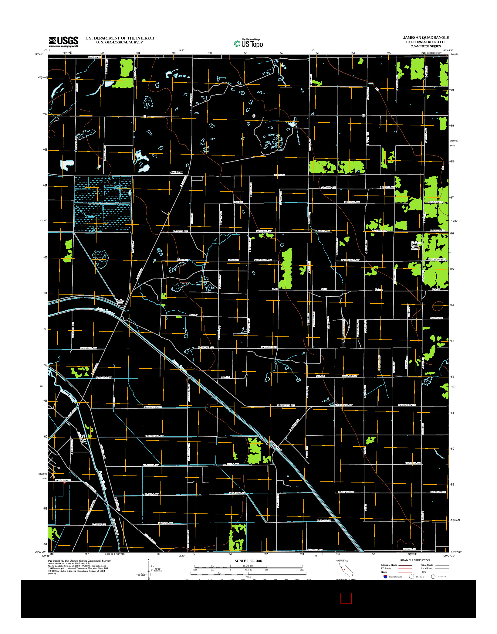 USGS US TOPO 7.5-MINUTE MAP FOR JAMESAN, CA 2012