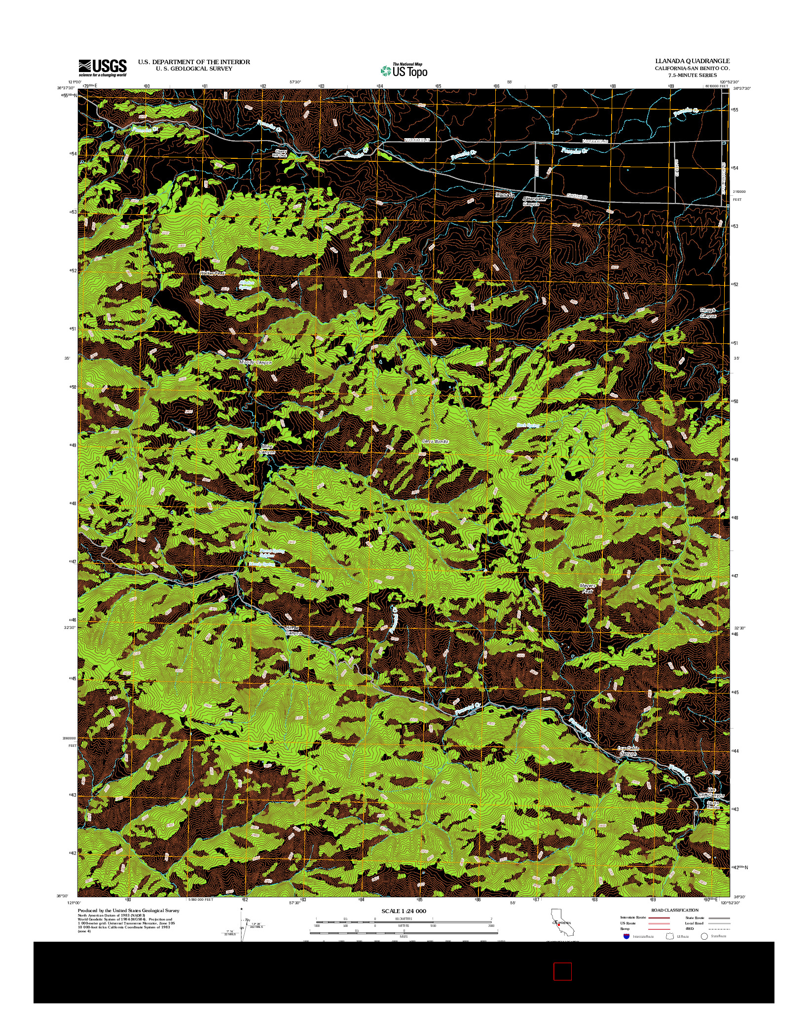 USGS US TOPO 7.5-MINUTE MAP FOR LLANADA, CA 2012