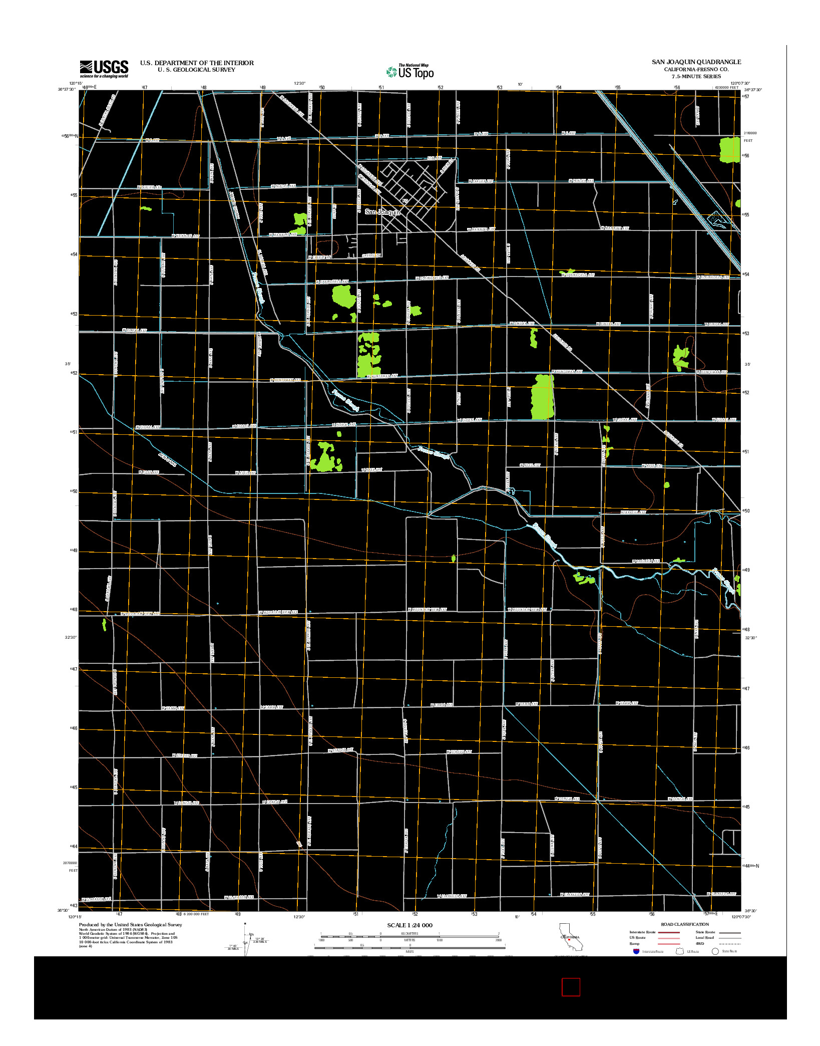 USGS US TOPO 7.5-MINUTE MAP FOR SAN JOAQUIN, CA 2012