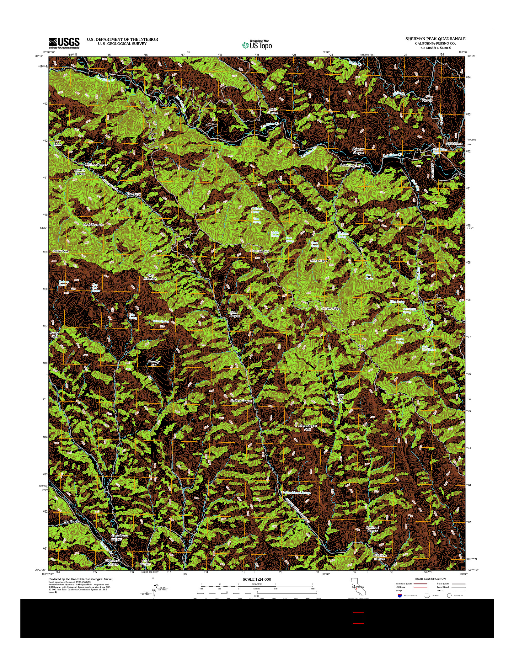 USGS US TOPO 7.5-MINUTE MAP FOR SHERMAN PEAK, CA 2012