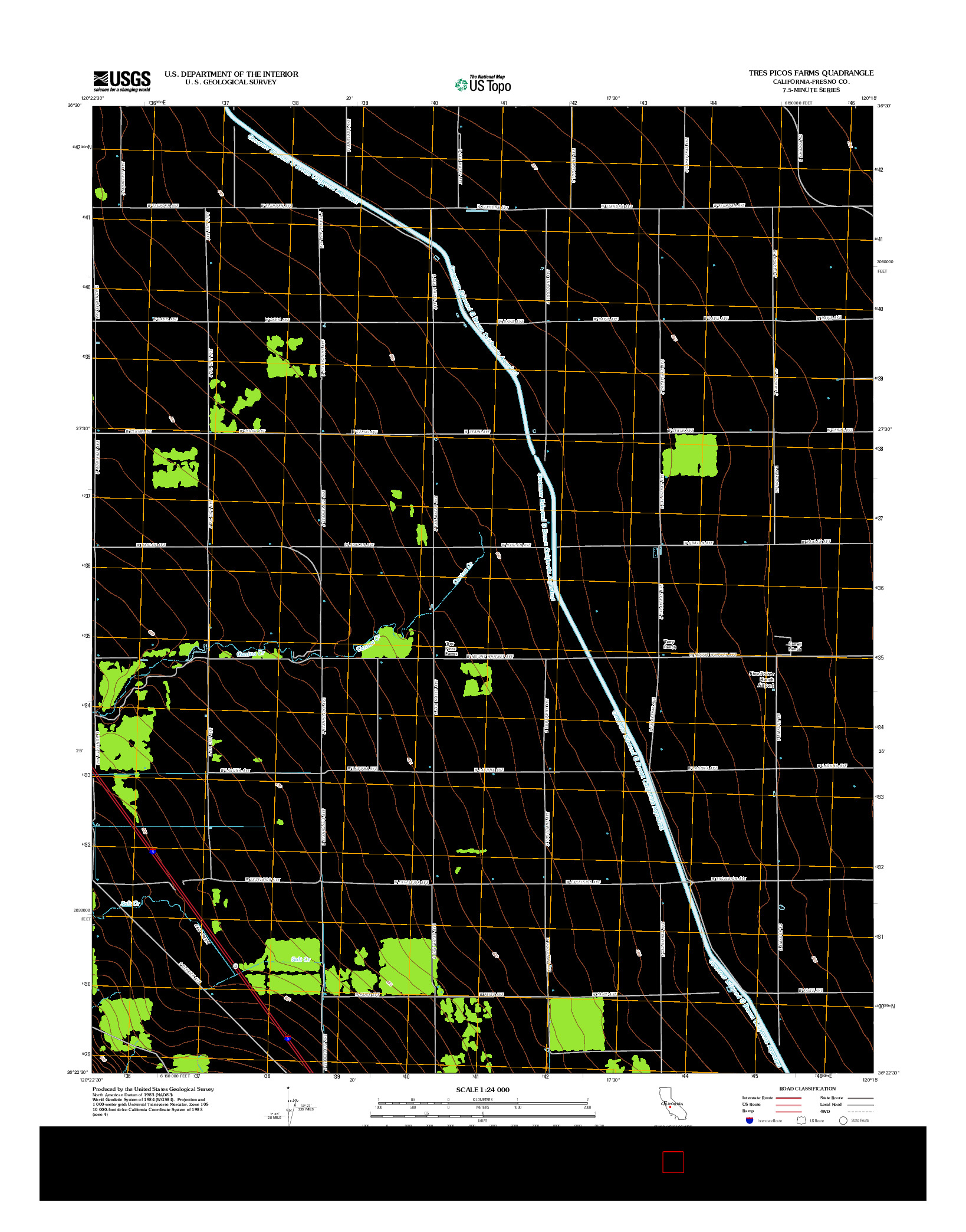 USGS US TOPO 7.5-MINUTE MAP FOR TRES PICOS FARMS, CA 2012