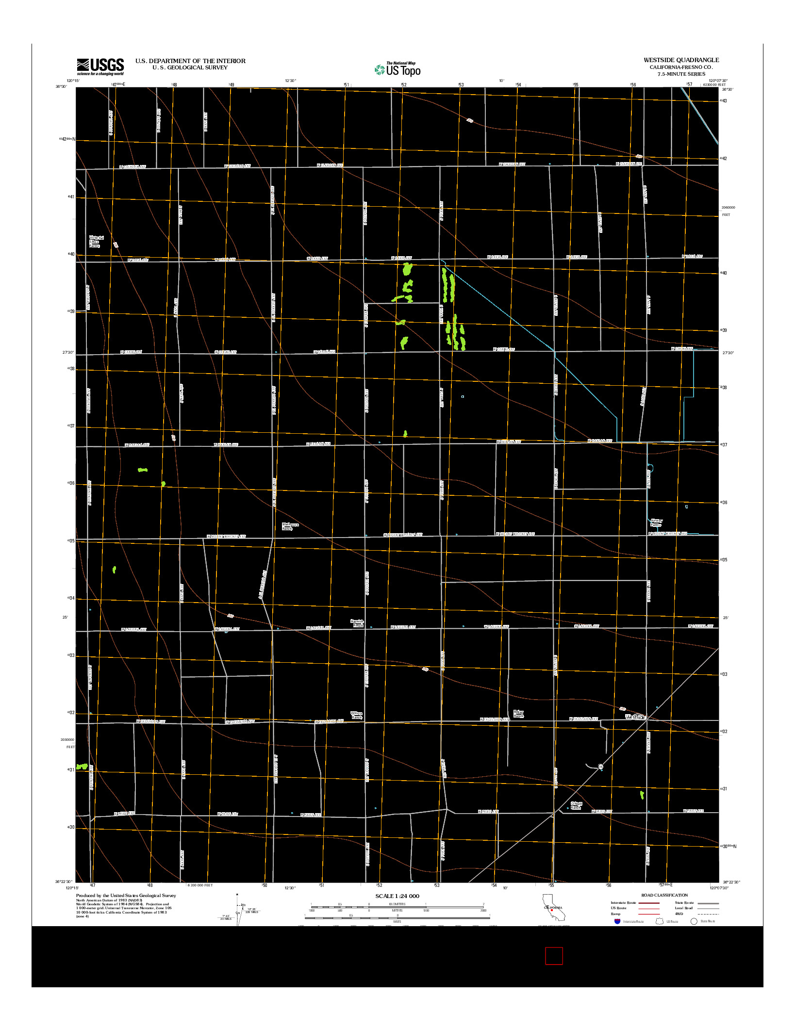 USGS US TOPO 7.5-MINUTE MAP FOR WESTSIDE, CA 2012