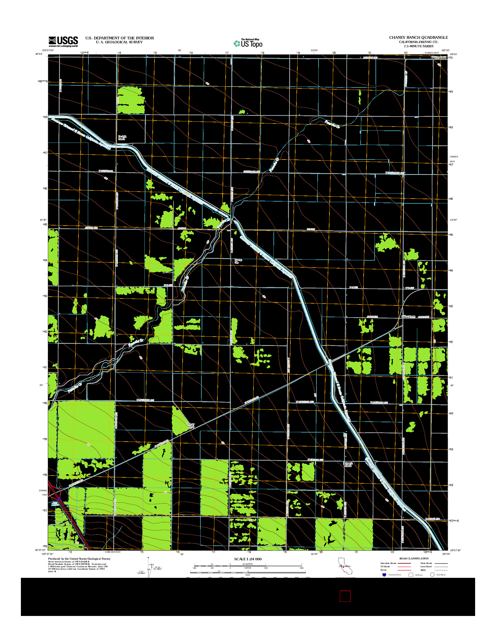 USGS US TOPO 7.5-MINUTE MAP FOR CHANEY RANCH, CA 2012