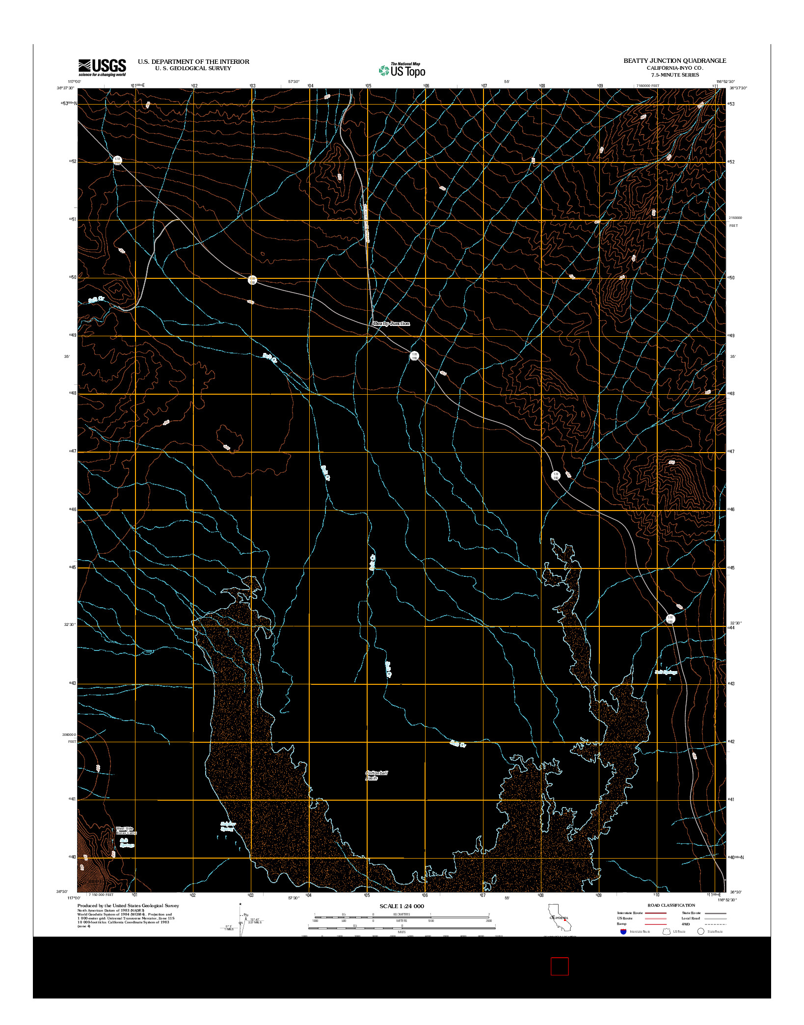 USGS US TOPO 7.5-MINUTE MAP FOR BEATTY JUNCTION, CA 2012