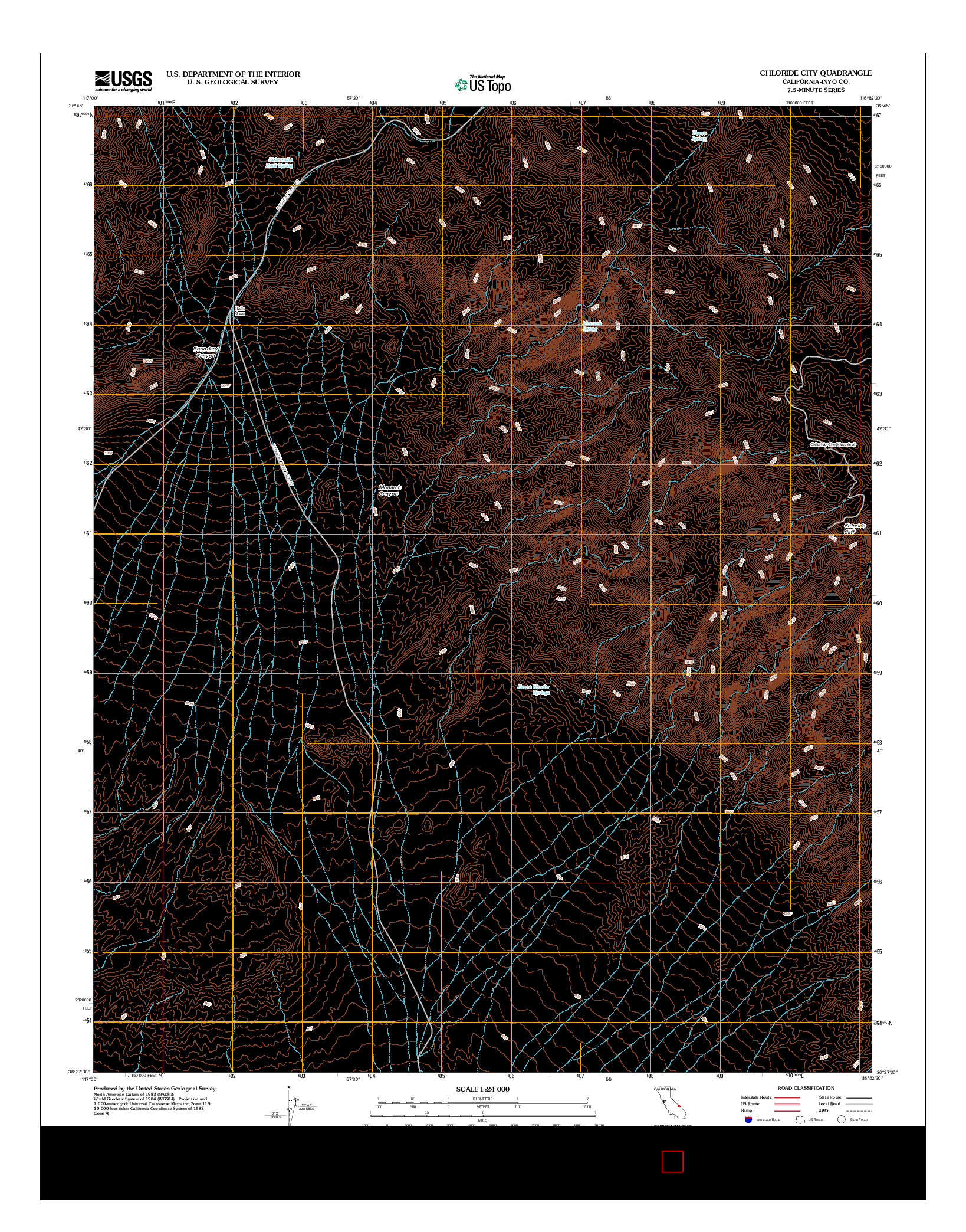 USGS US TOPO 7.5-MINUTE MAP FOR CHLORIDE CITY, CA 2012