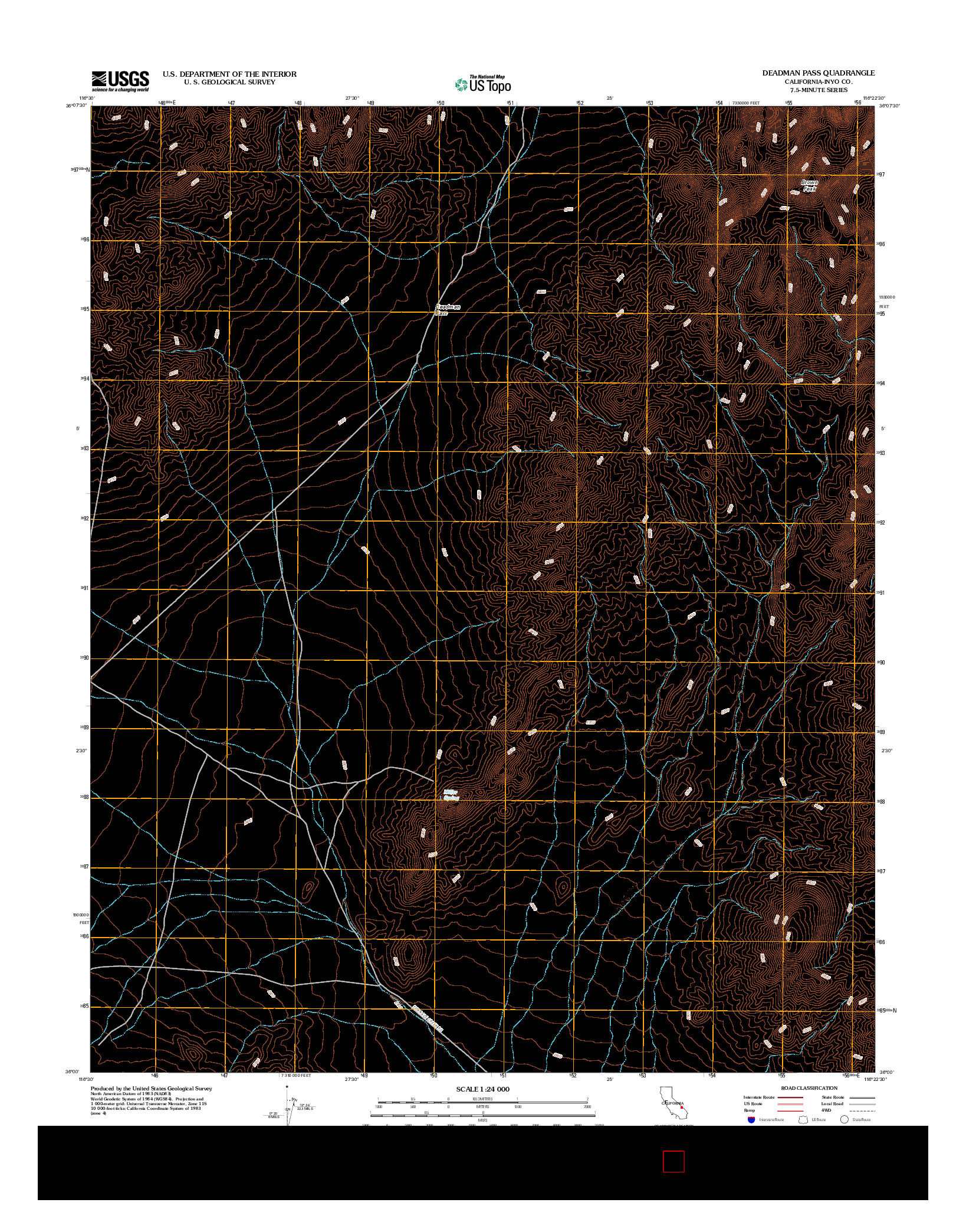 USGS US TOPO 7.5-MINUTE MAP FOR DEADMAN PASS, CA 2012