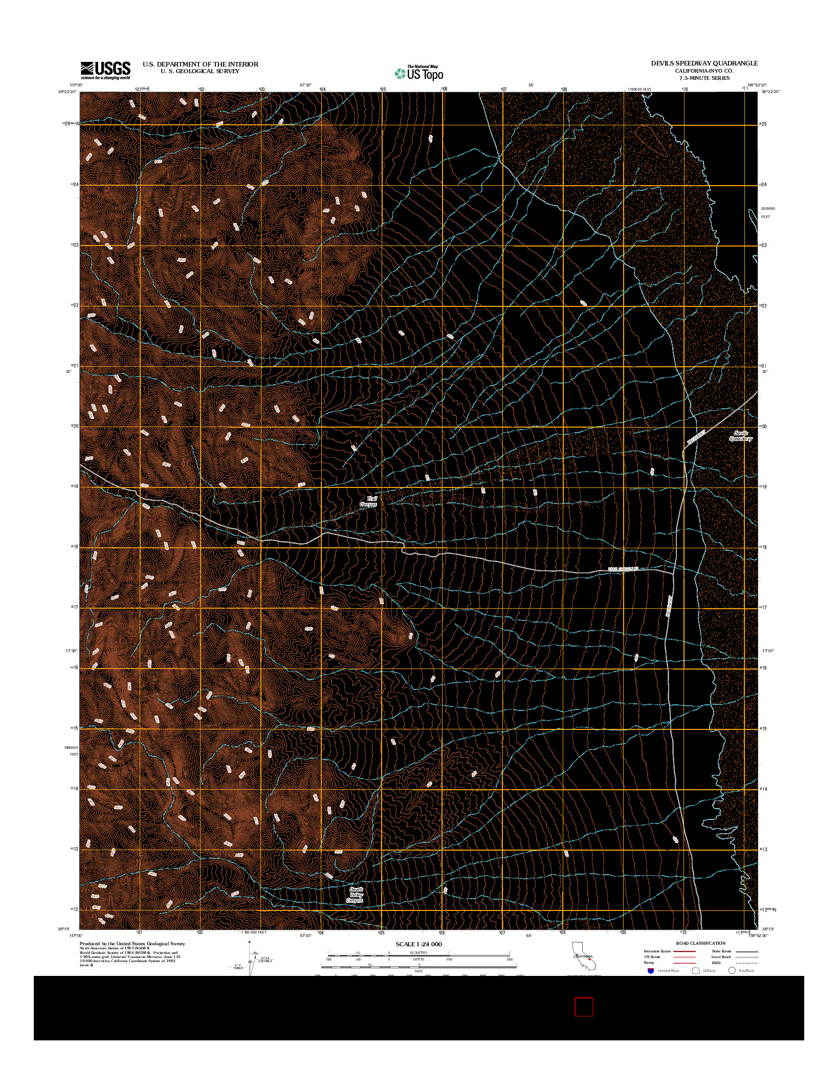 USGS US TOPO 7.5-MINUTE MAP FOR DEVILS SPEEDWAY, CA 2012