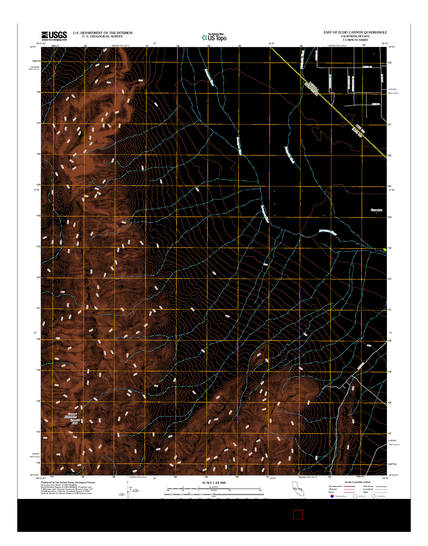 USGS US TOPO 7.5-MINUTE MAP FOR EAST OF ECHO CANYON, CA-NV 2012