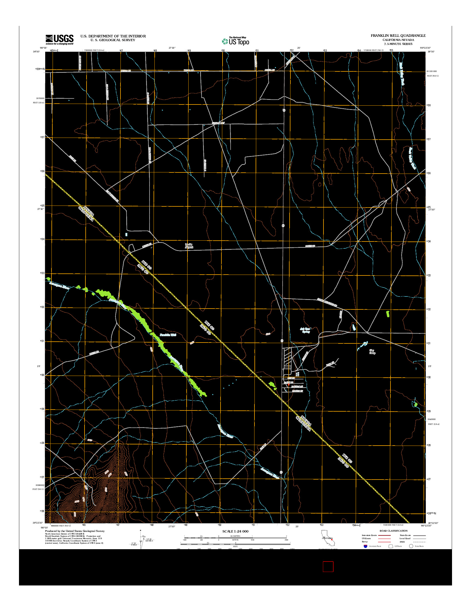USGS US TOPO 7.5-MINUTE MAP FOR FRANKLIN WELL, CA-NV 2012