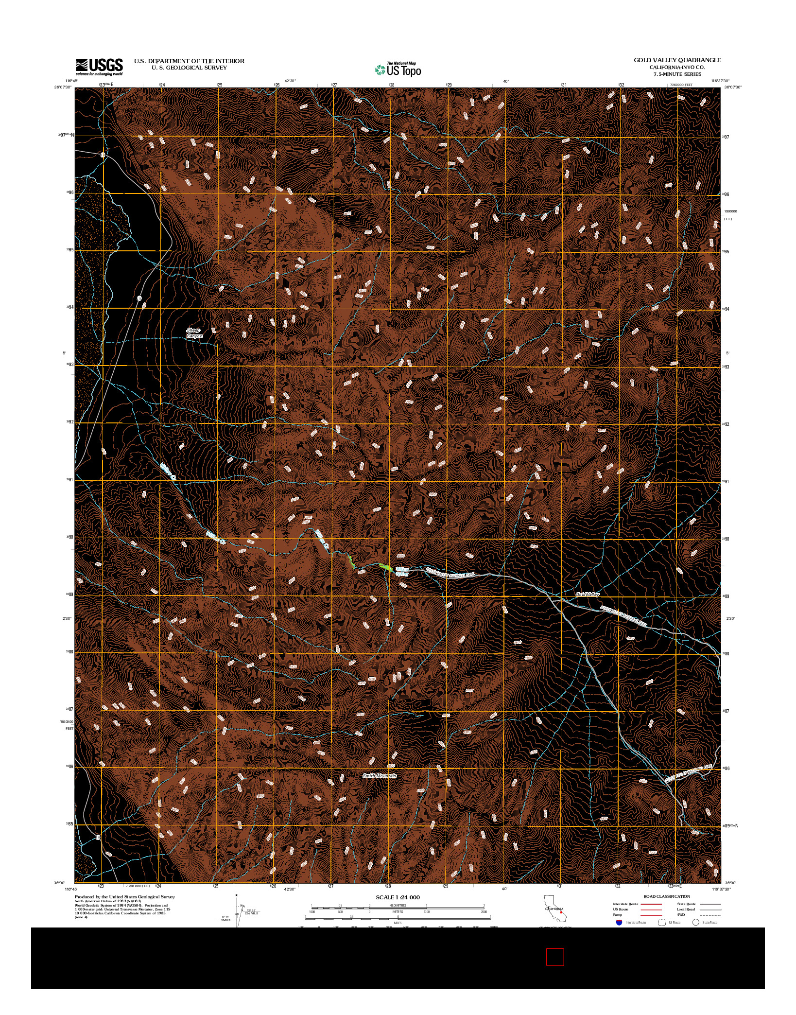 USGS US TOPO 7.5-MINUTE MAP FOR GOLD VALLEY, CA 2012