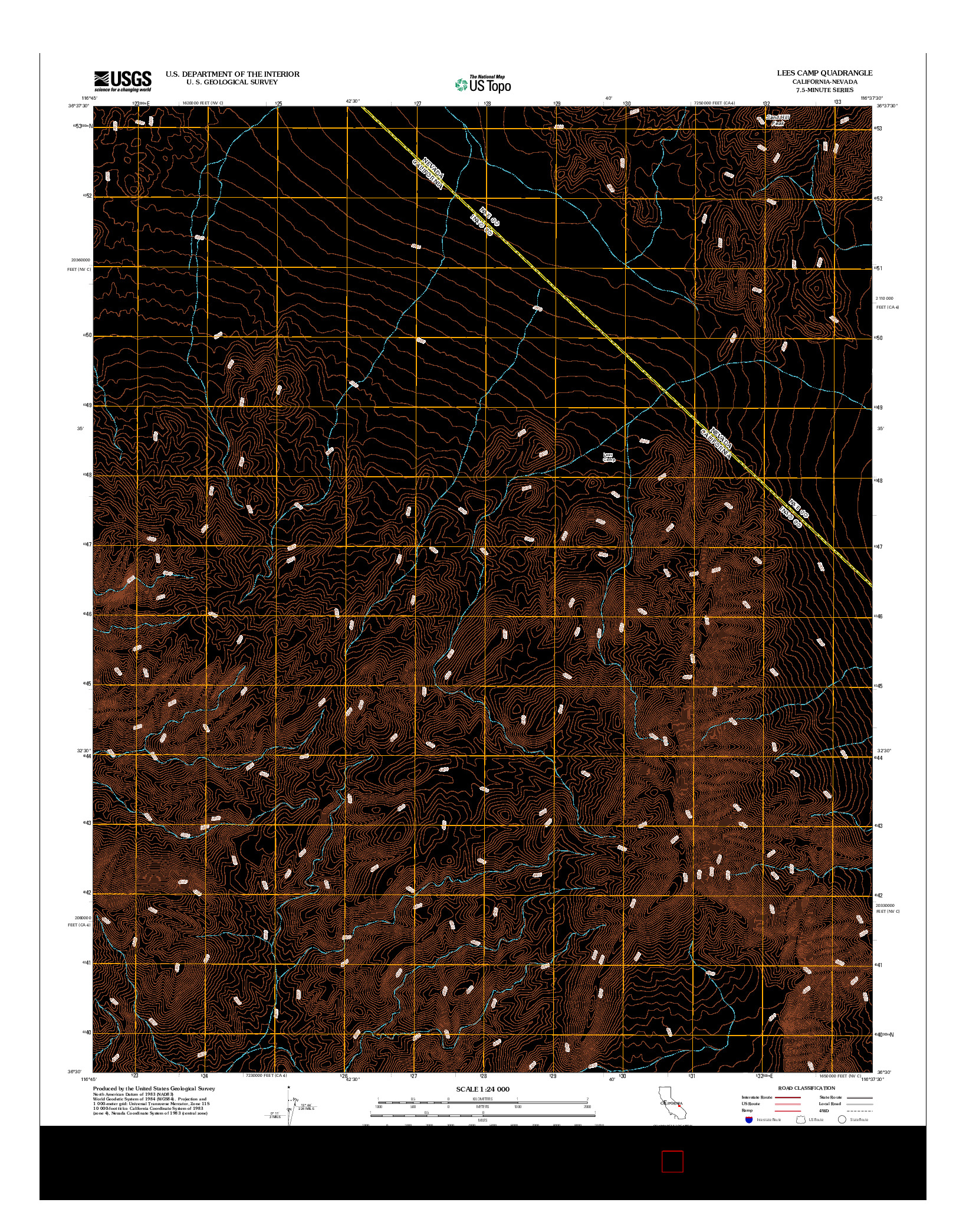 USGS US TOPO 7.5-MINUTE MAP FOR LEES CAMP, CA-NV 2012